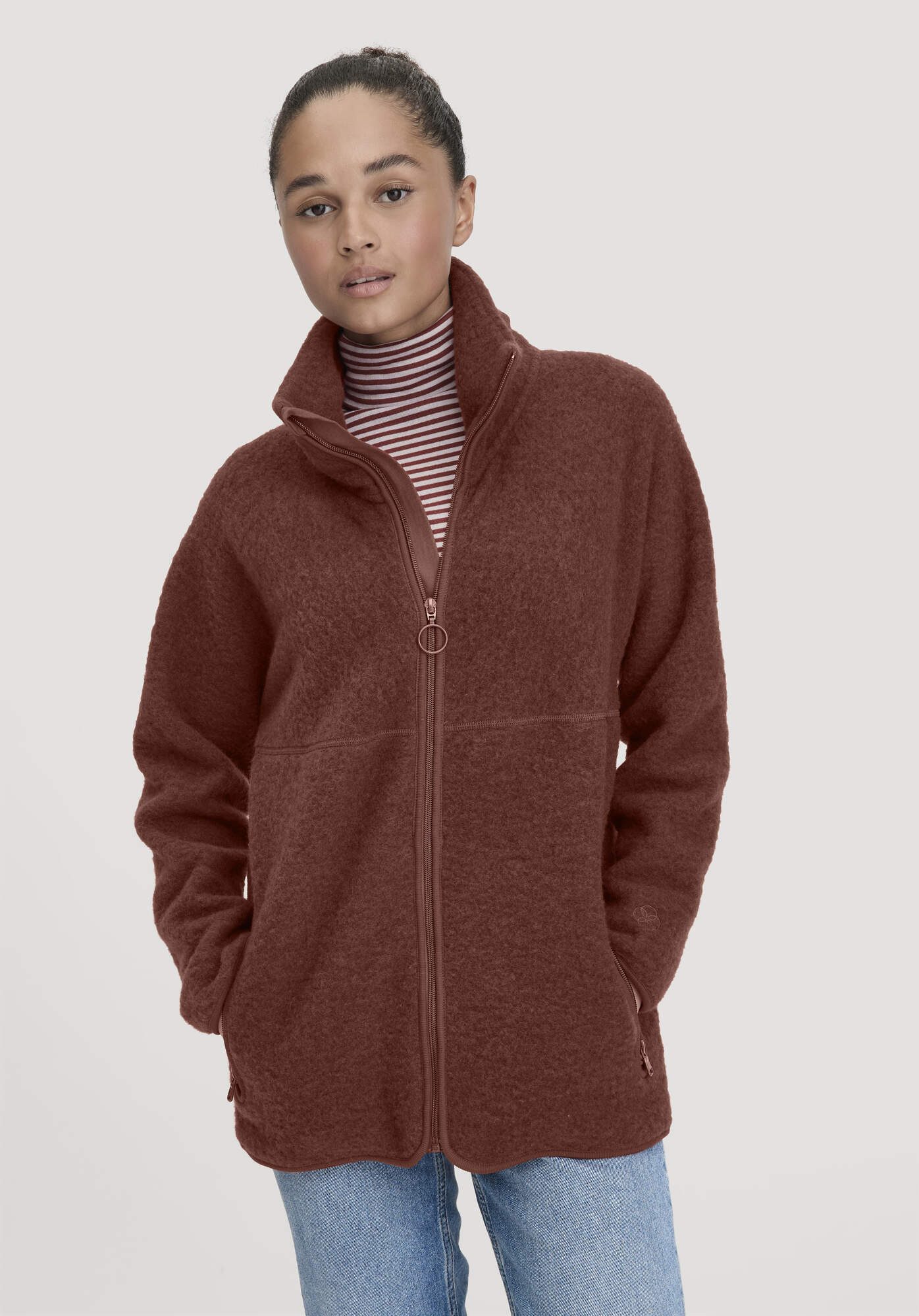 Hessnatur Fleecejacke Oversized aus reiner Bio-Merinowolle (1-St) günstig online kaufen