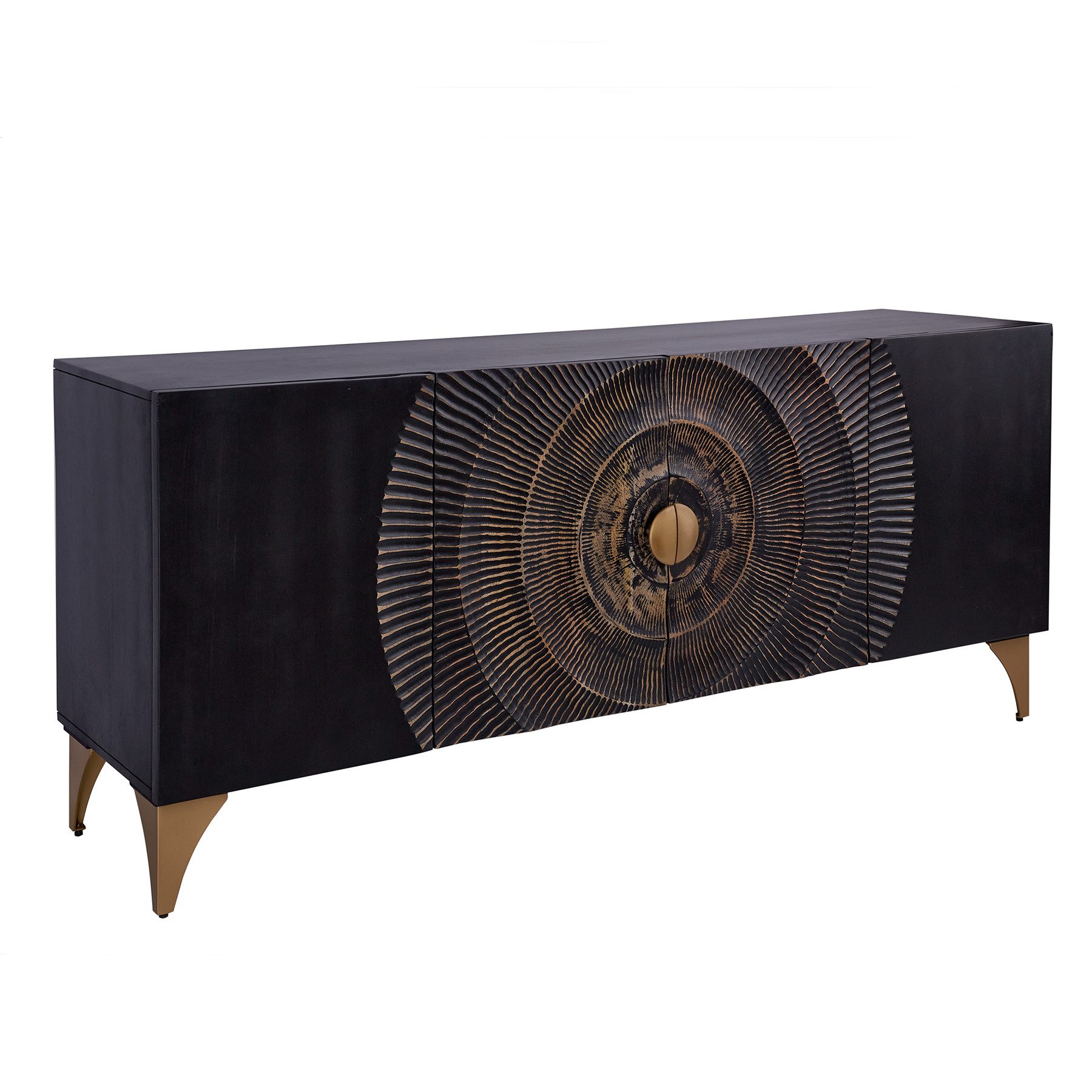 riess-ambiente Sideboard GOLDEN SUNSET 180cm schwarz günstig online kaufen