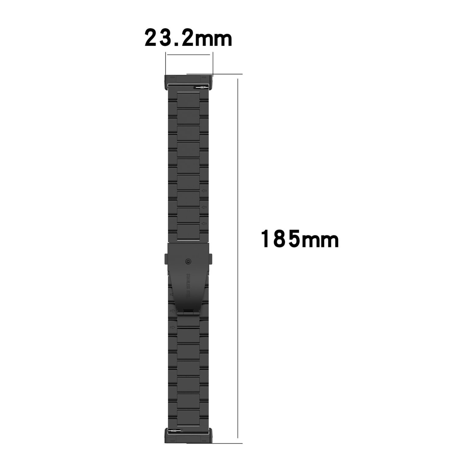 Wigento Smartwatch-Armband Für Fitbit Versa 4 + 3 /Sense 1 + 2 Stahl Metall Ersatz Schwarz Smart