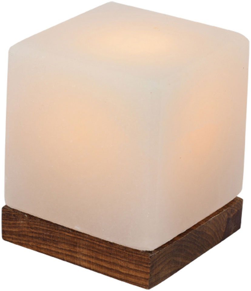HIMALAYA SALT DREAMS Salzkristall-Tischlampe Kubus, Leuchtmittel wechselbar, Warmweiß, Handgefertigt aus Salzkristall - jeder Stein ein Unikat, H: ca.9 cm. € 35,45