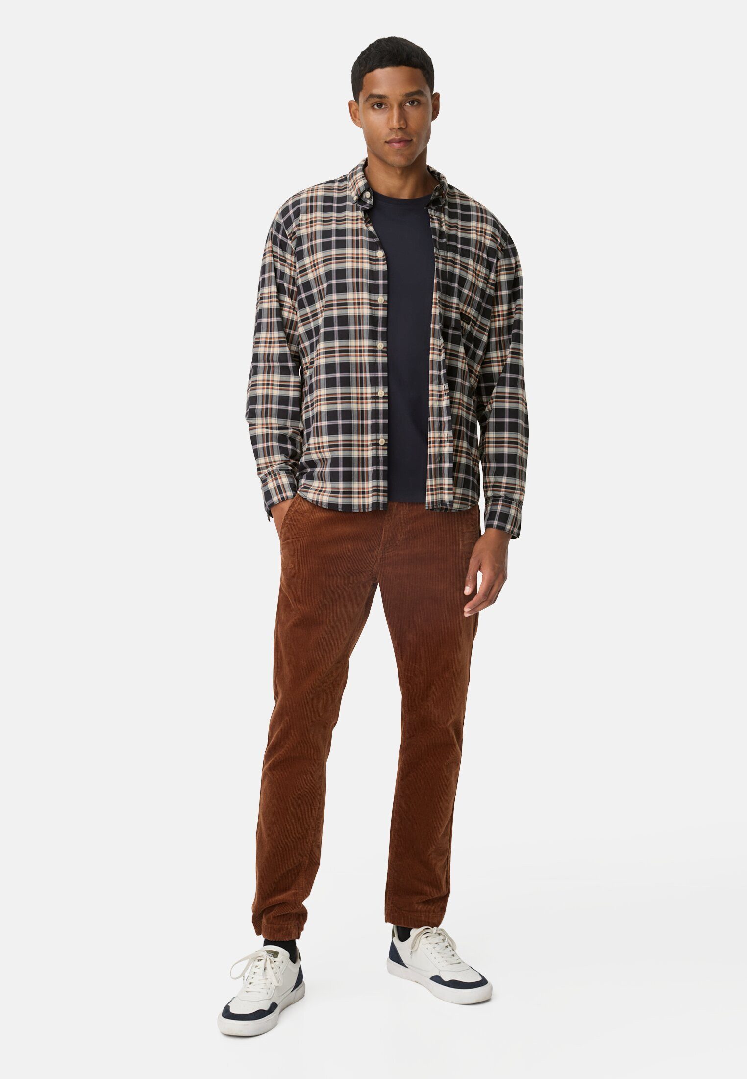 camel active Karohemd mit Quick Dry Funktion Langarm Button-Down
