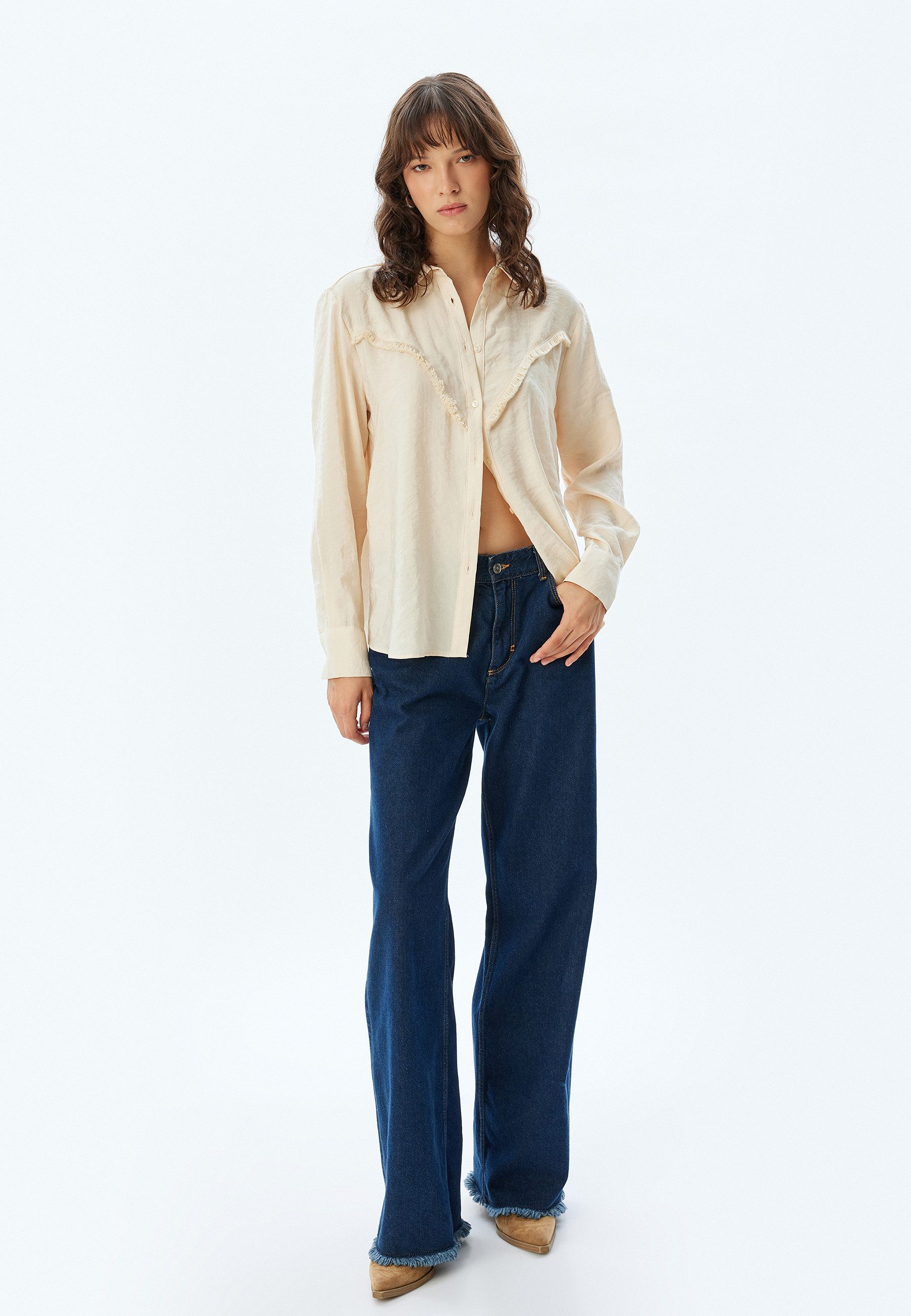 Langarmshirt Hemdkragen Langärmelig Langarmshirt