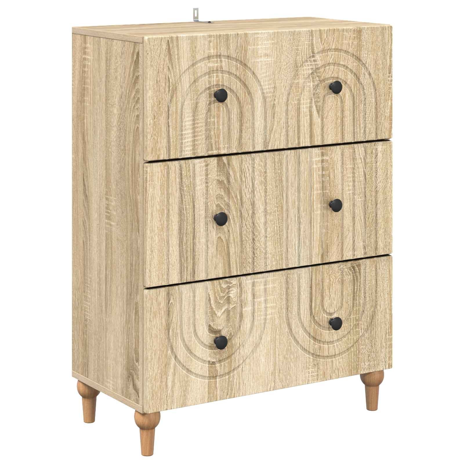 vidaXL Schranksystem Schubladenschrank Sonoma-Eiche 66 x 34,5 x 90 cm Holzwerkstoff (1-St)
