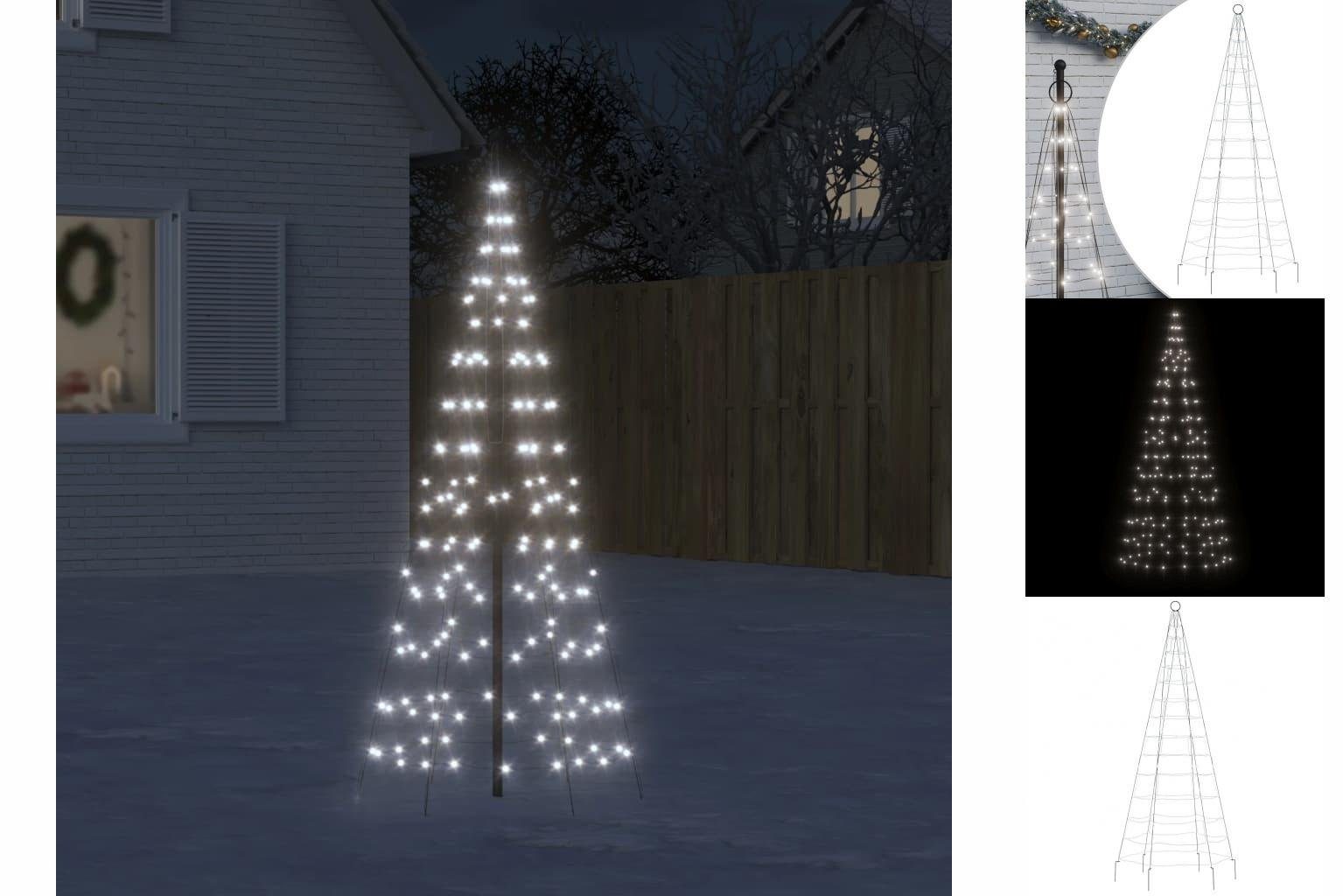 vidaXL Dekolicht LED-Weihnachtsbaum für Kaltweiß cm LEDs 200 180 Fahnenmast Außenbereic