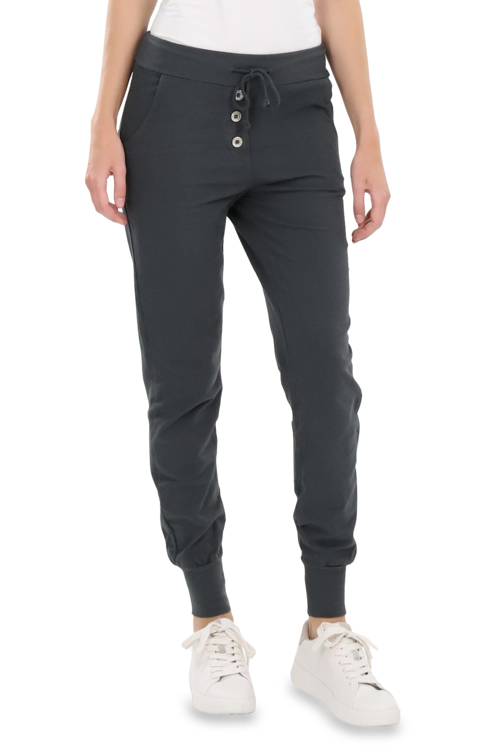 malito more than fashion Sweathose malito Damen Jogginghose im Classic Look, Sporthose in Unifarben, Jogging Hose Skinny Fit