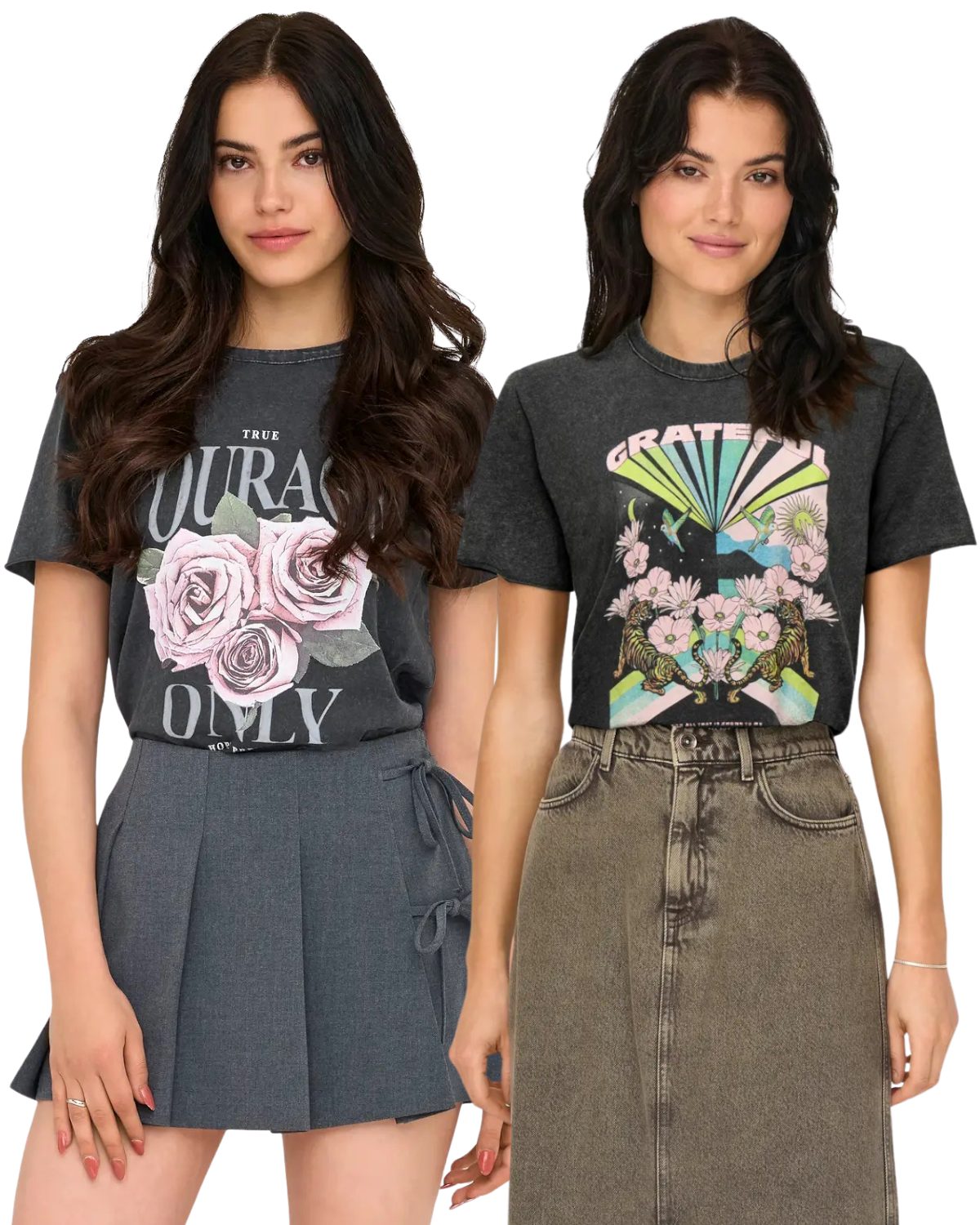 ONLY Print-Shirt (Spar-Set, 2er-Pack) Print T-Shirts für Damen im Doppelpac günstig online kaufen