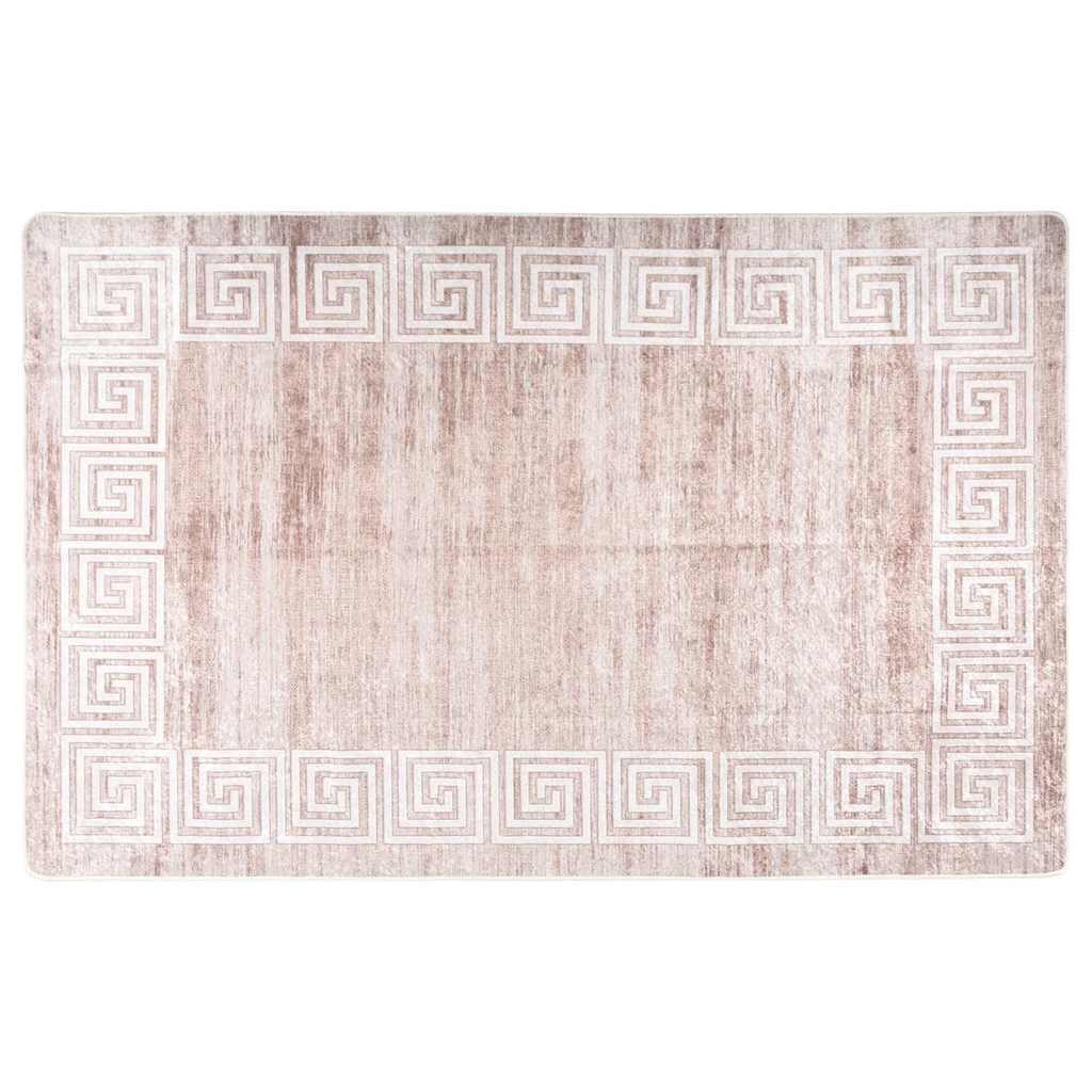 vidaXL Teppich Teppich Waschbar 80x150 cm Beige, Rechteckig