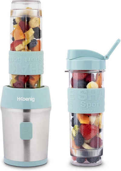 H.Koenig Smoothie-Maker SMOO16 Mini Standmixer, Blau, 300 W