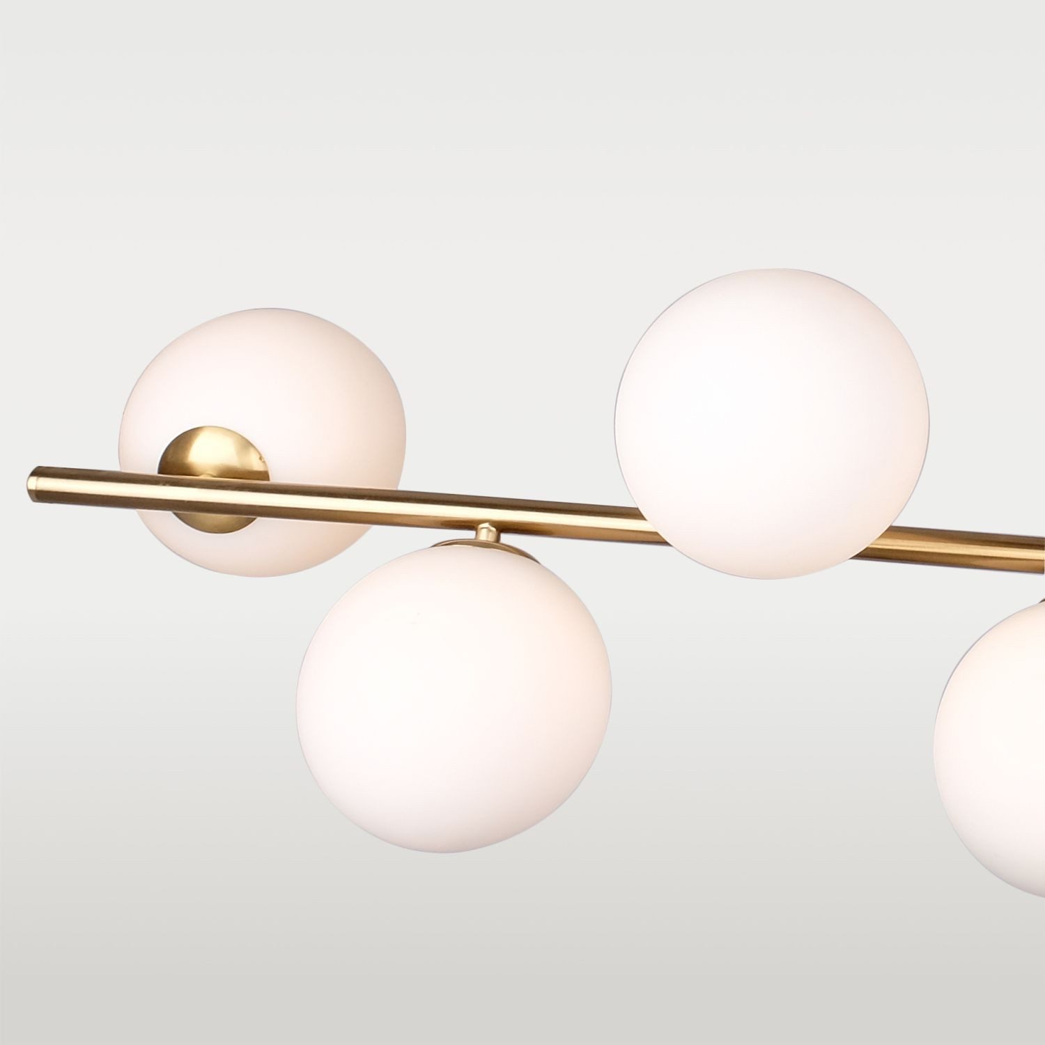 Licht-Erlebnisse Pendelleuchte TALVIK, ohne Leuchtmittel, Glas Metall L: 110 cm H: max. 91 cm verstellbar in Messing Weiß 7x G9
