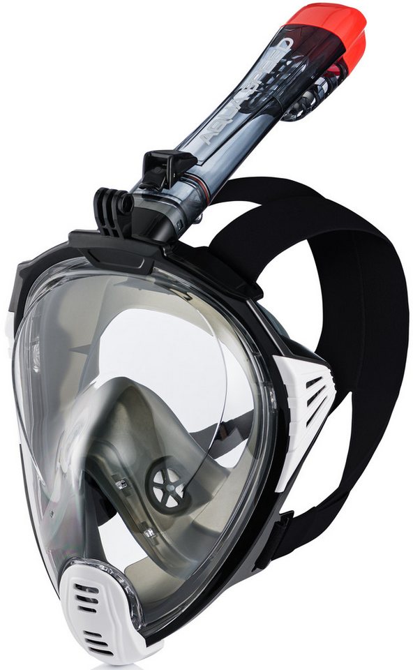 Aqua Speed Schnorchel Full Face Schnorchelmaske: 180° Panorama-Sicht & Ultra-Dry-Technologie (Schnorchelmaske inkl. Tragebeutel & Action-Cam-Halterung), Optimierte Luftzirkulation
