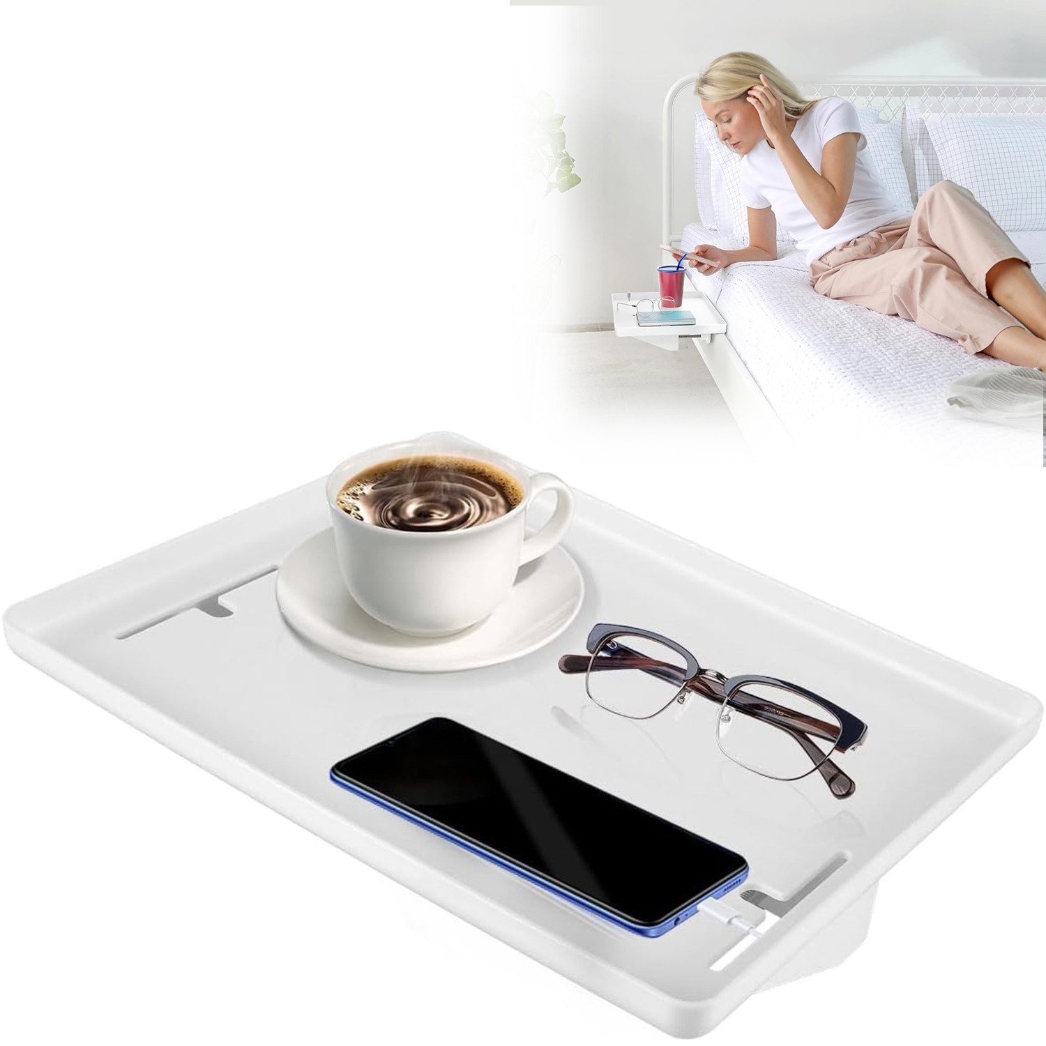 Refined Living Nachttisch Nachttisch Zum Einhängen mit Kabelöffnungen,Table günstig online kaufen