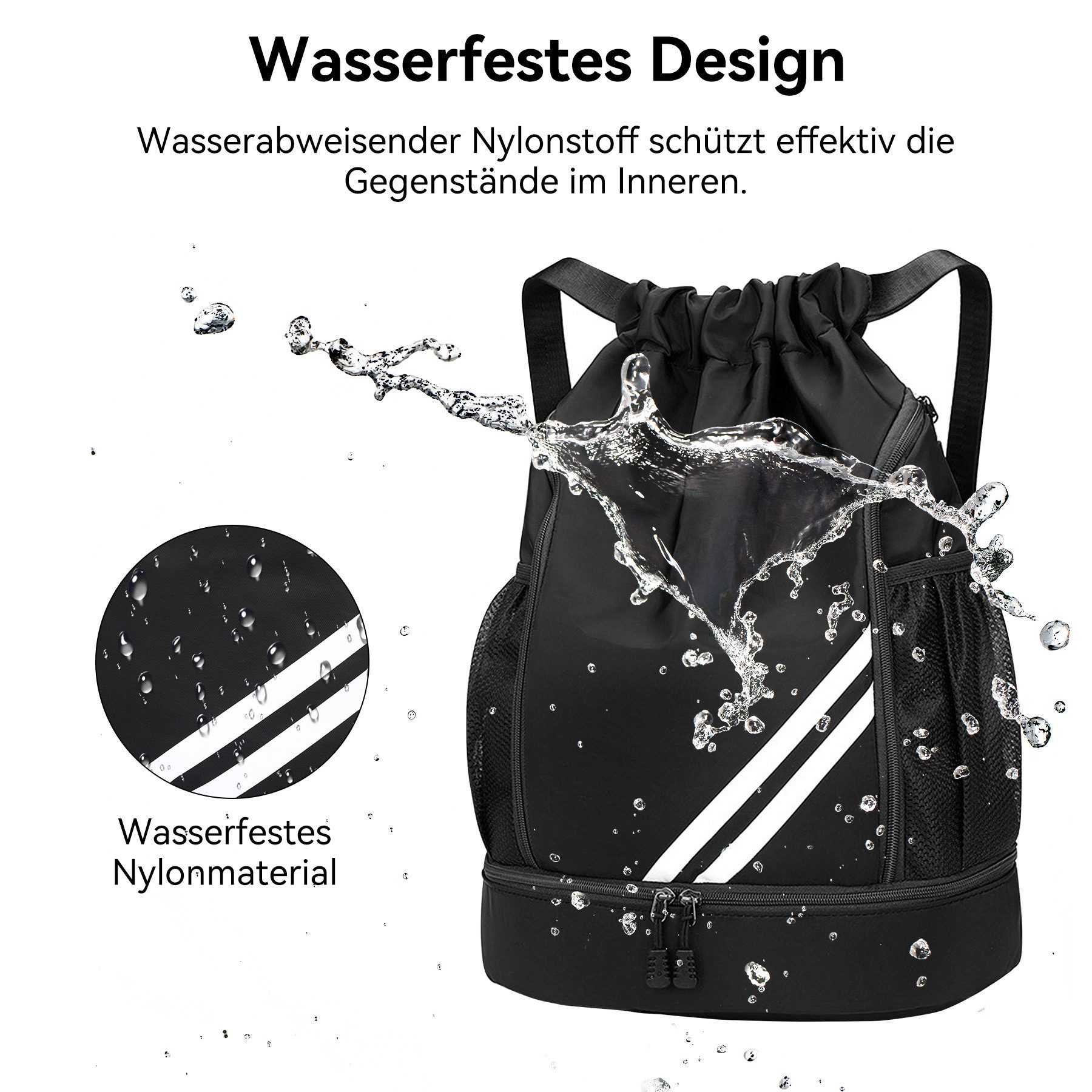 Bold Leisure Bag Gym Bag Sports Bag Large Capacity Football Bag (adjustable, large capacity, with ball and bottom compartment, waterproof, ideal for women, men, juniors, football), Ideal for Men Waterproof Backpack