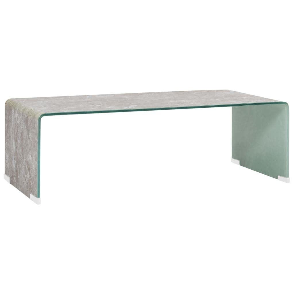 vidaXL Couchtisch Couchtisch Braun Marmor-Optik Hartglas 98x45x31 braune cm braune (1-St) | Marmoroptik Marmoroptik