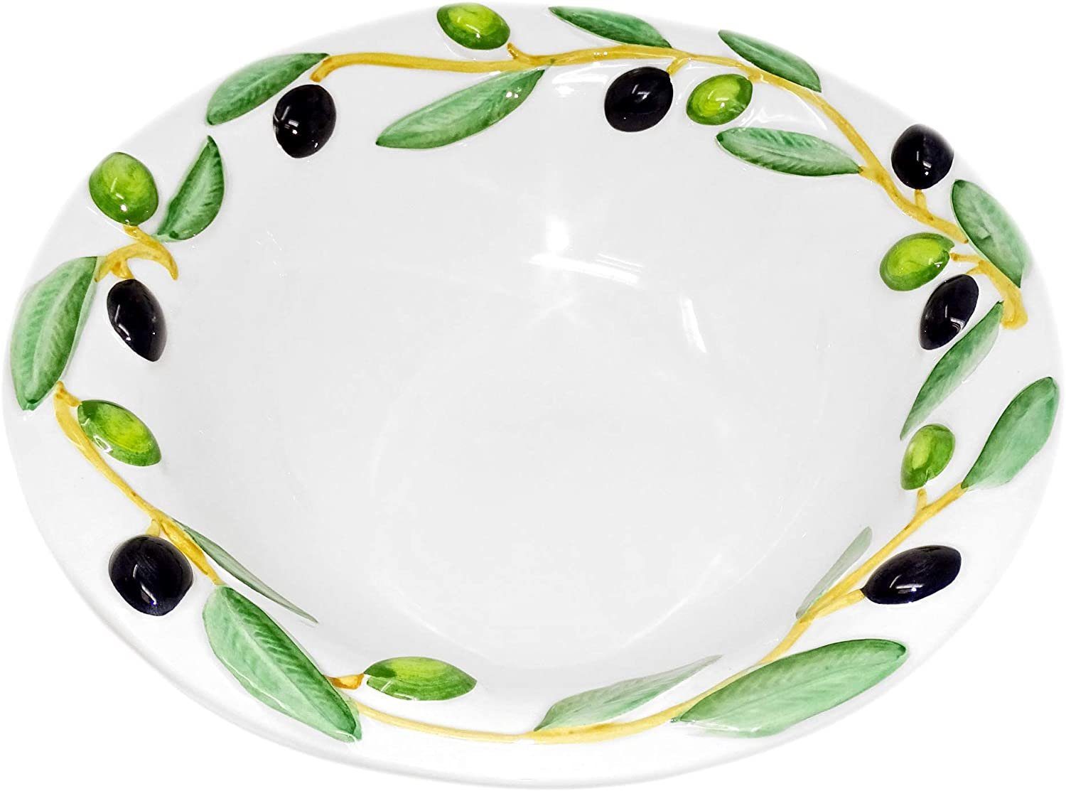 Lashuma Müslischüssel Olive, Keramik, (1-tlg), Italienische Dessertschüssel rund 26 cm Ø