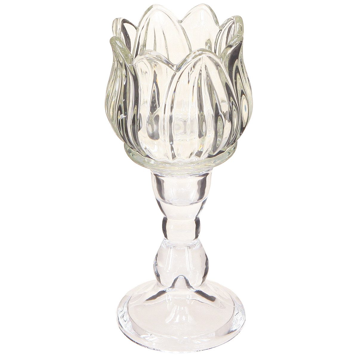 Tischvase Teelichtglas Tulpe Klar Ø7cm H16cm 2er Set Glas Teelichthalter