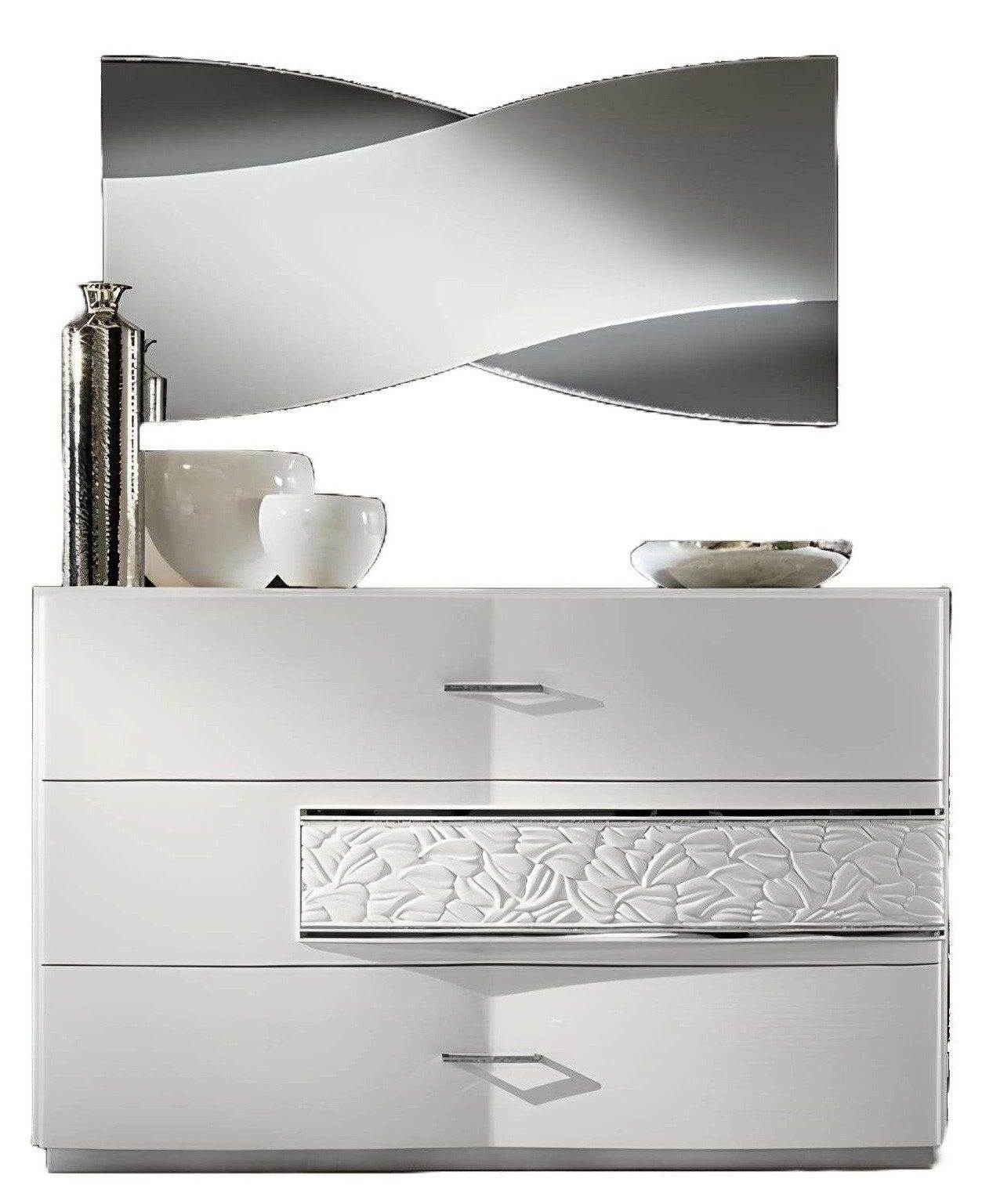 Xlmoebel Spiegel Moderne Holz-Design-Wandspiegel mit LED-Beleuchtung, Hergestellt in Europa