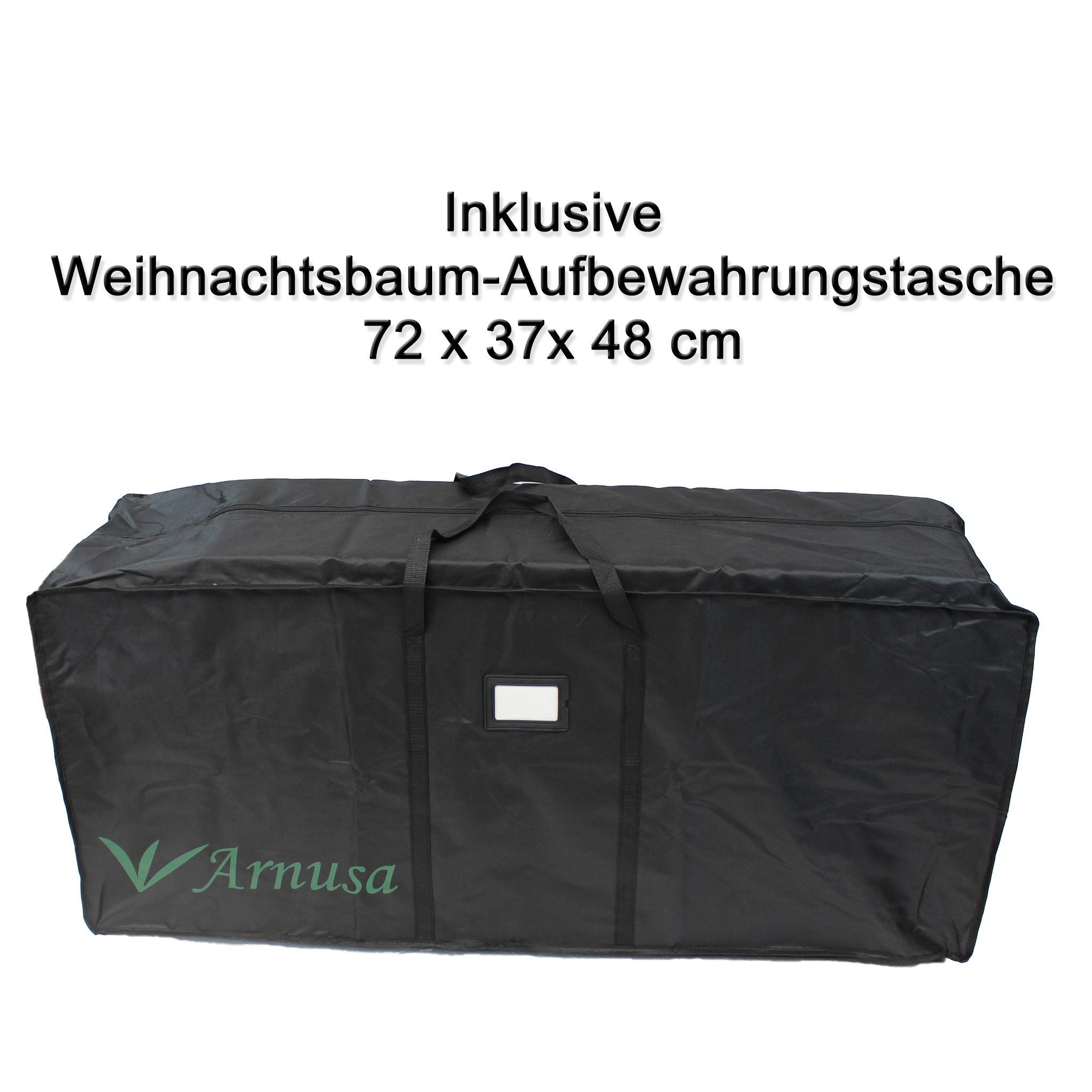 Arnusa Künstlicher Weihnachtsbaum Spritzguss Premium wie echt mit Klappsystem und Tasche Naturgetreu, Edeltanne, tolle Qualität 150 cm Höhe und 1093 Spitzen – Bild 4 von 5
