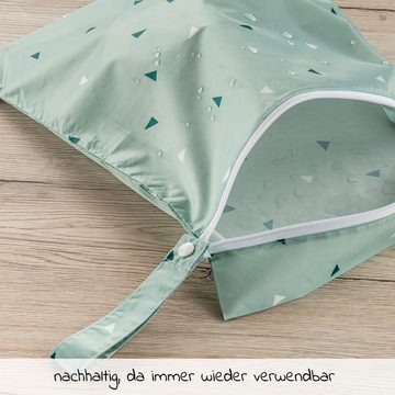 Zamboo Windeltasche Triangel - Mintgrün, Nasstasche / Windeltasche 3er Pack - Nassbeutel z.B. für Stoffwindel