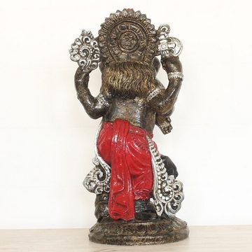 Oriental Galerie Dekofigur Figur Ganesha Elefant stehend Rot Gold Resin 52 cm (1 St)