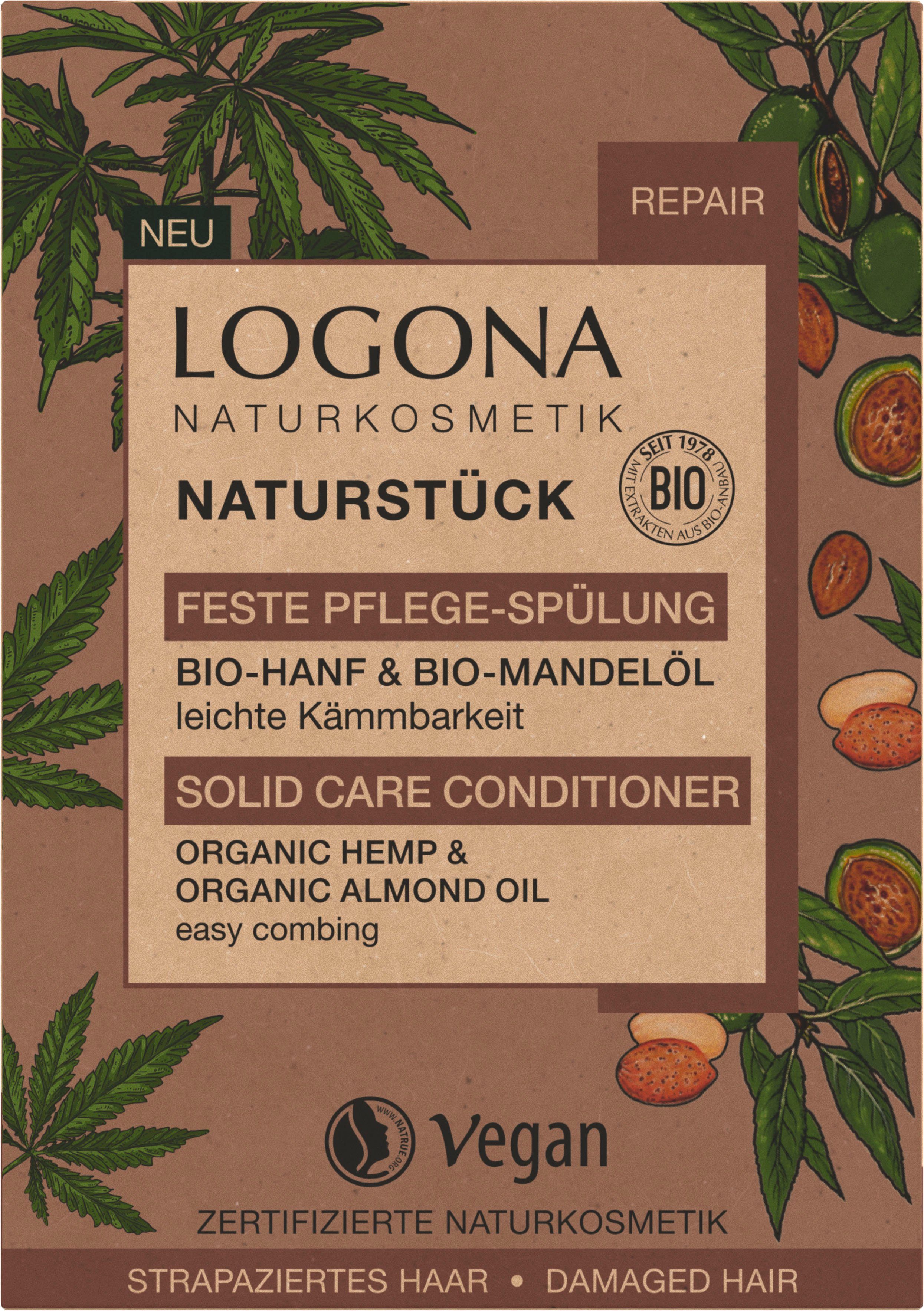 Feste Spülung Hochwertige, natürlichen Hanf & LOGONA Haarspülung Mandelöl, Formel Ursprungs vegane