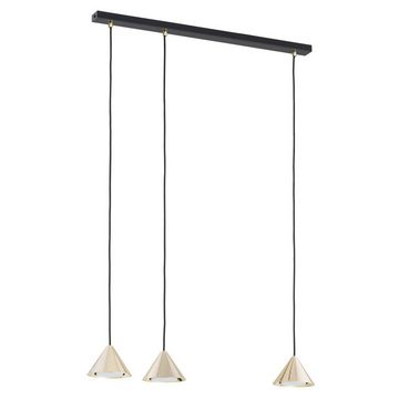 Licht-Erlebnisse Pendelleuchte MIRA, ohne Leuchtmittel, Metall GX53 H: max. 100 cm in Schwarz Gold 3-flammig