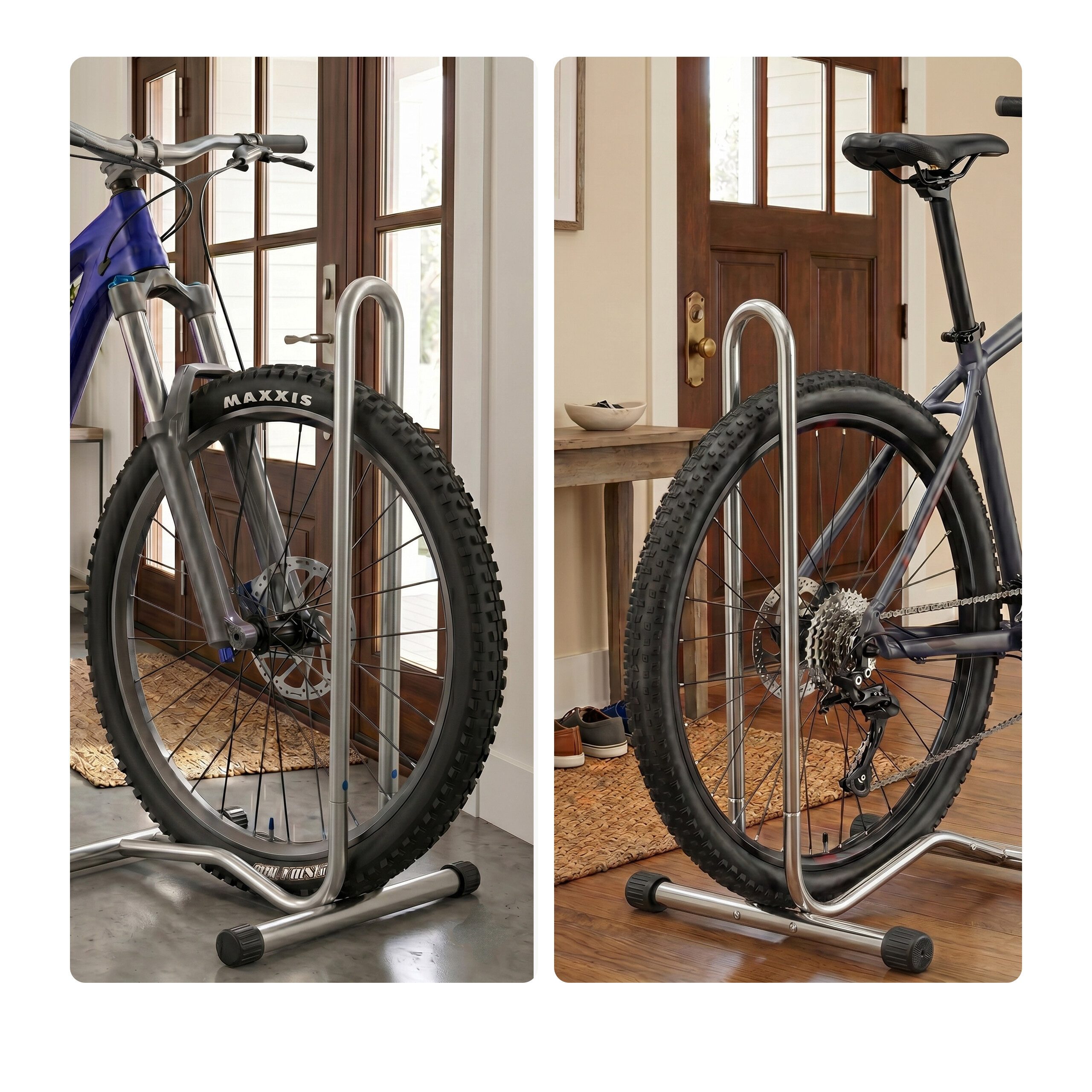 relaxdays Fahrradständer bis 29 Zoll, silber