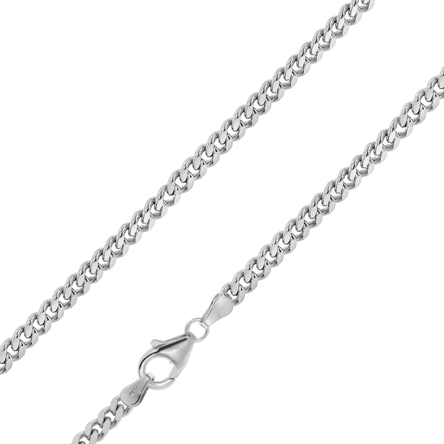 trendor Panzerkette Herren-Silber 925 Flachpanzer 3,3 mm Breite günstig online kaufen