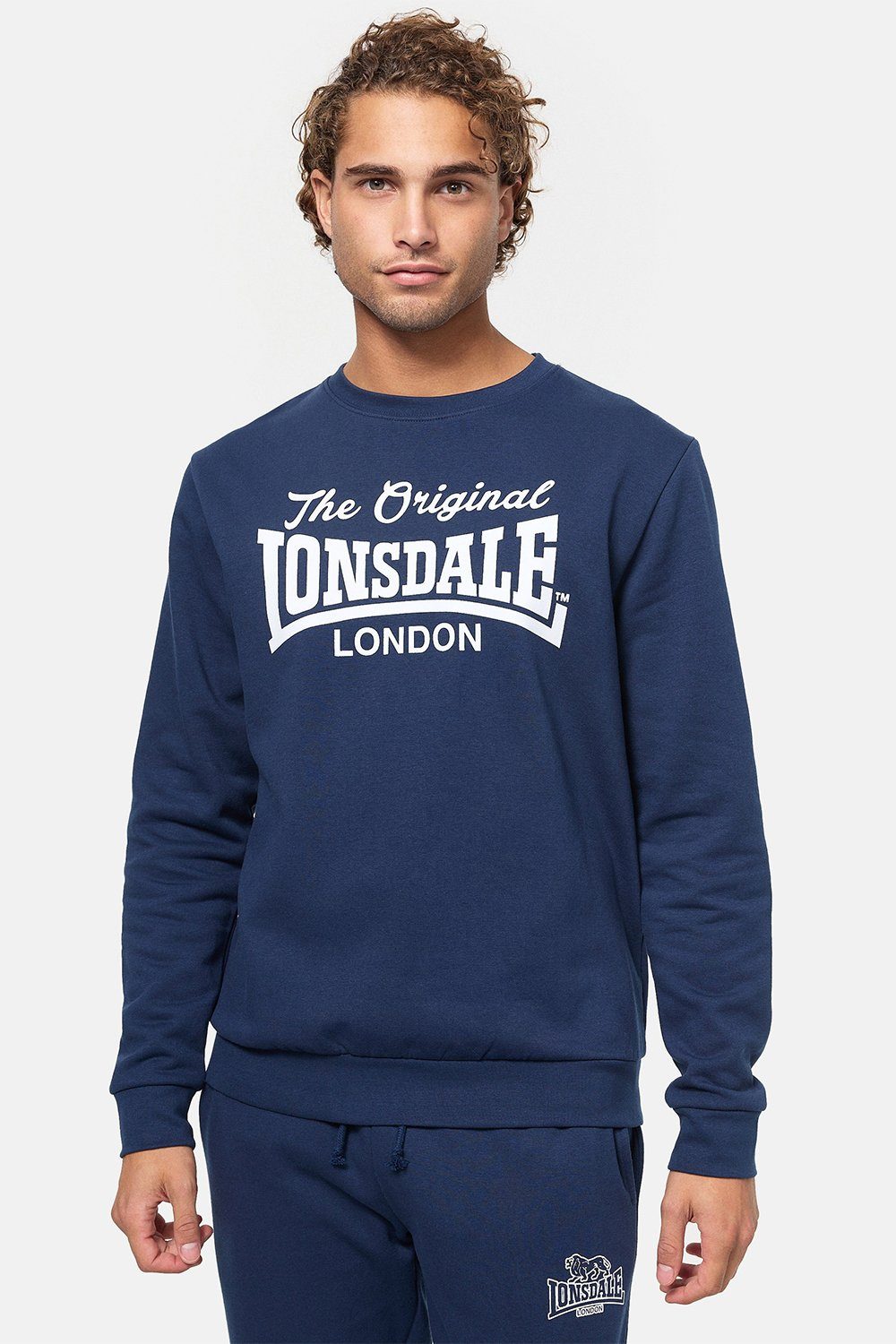 Lonsdale Rundhalspullover BURGHEAD Navy/White