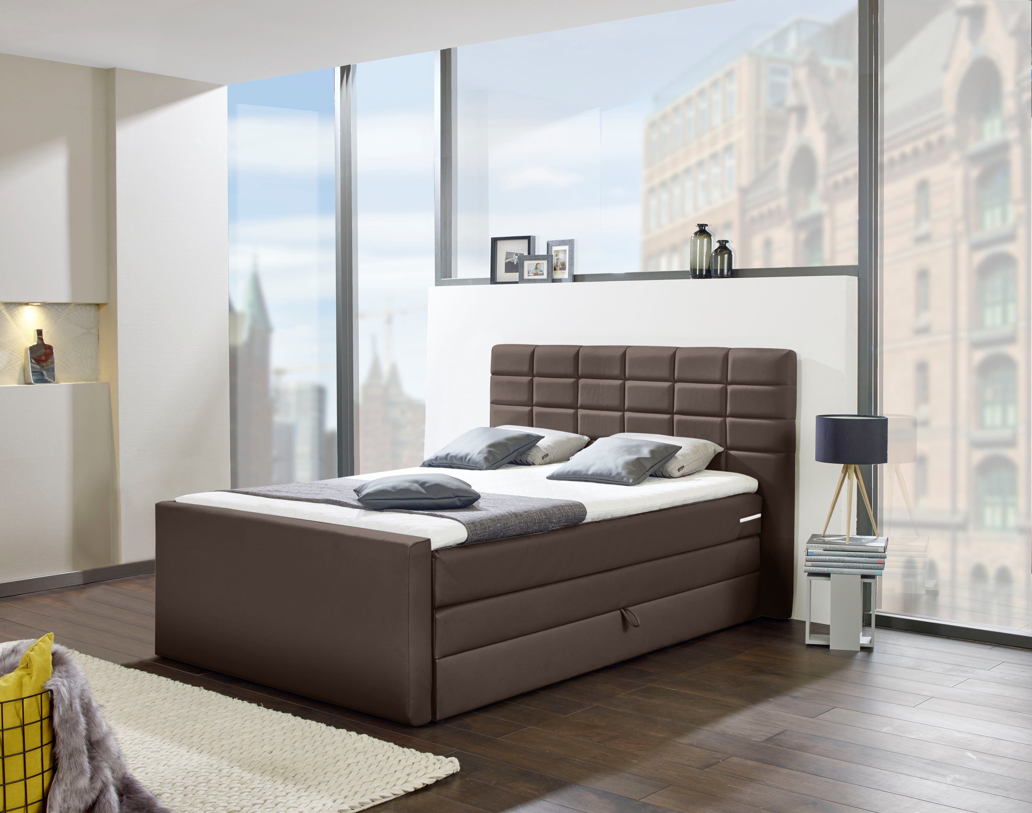 INOSIGN Boxspringbett "Lethbridge", inkl. Bettkasten und Topper, zwei Matra günstig online kaufen