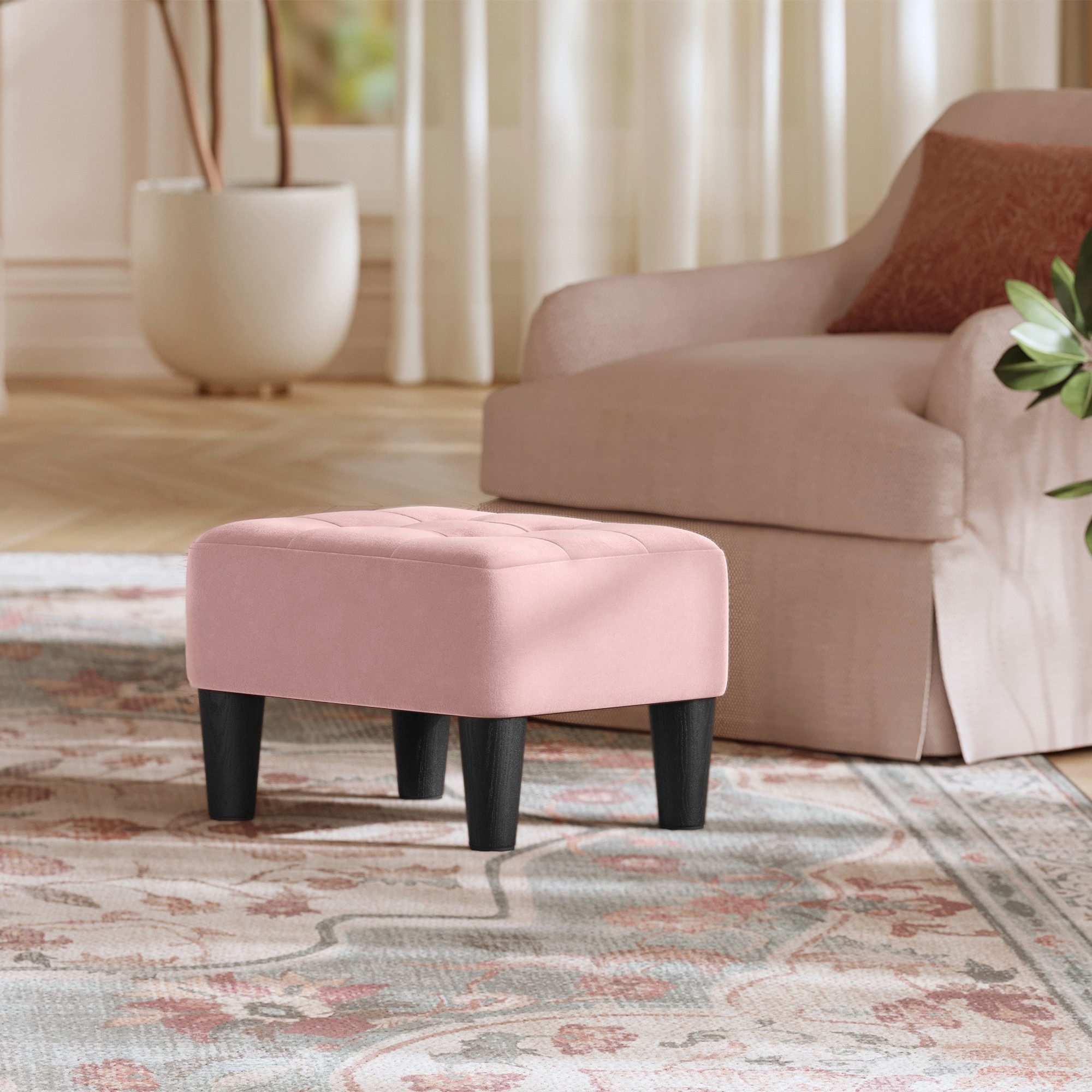 SONGMICS Sitzhocker, Fußhocker, Samt, Hocker, dicke Polsterung, bis 150 kg günstig online kaufen