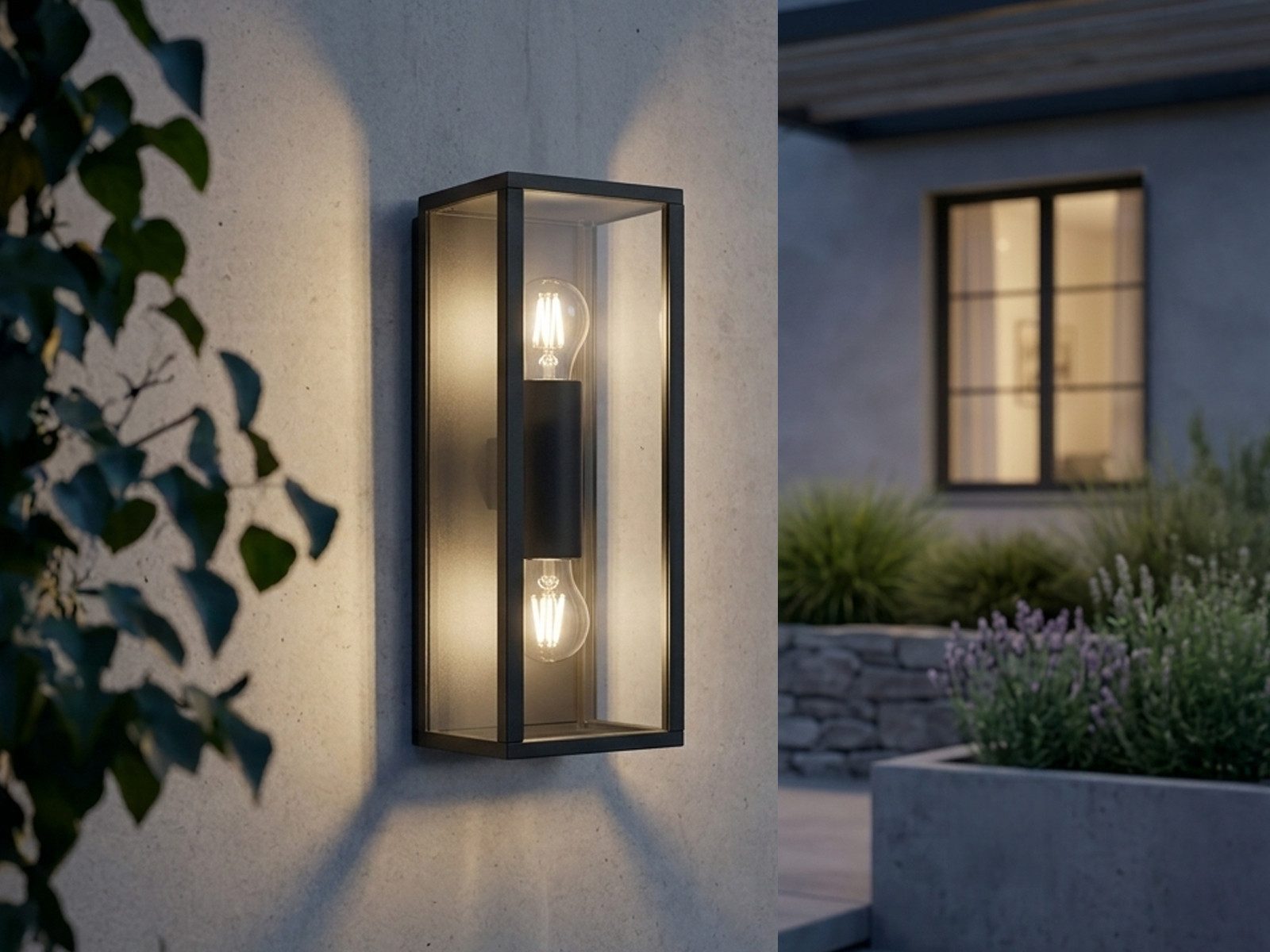 TRIO Leuchten LED Außen-Wandleuchte Aluminium Anthrazit & Glas inkl. E27 LED, LED wechselbar, warmweiß, Haus-Wand Außenleuchte zur Fassadenbeleuchtung, Garten Wandlampe