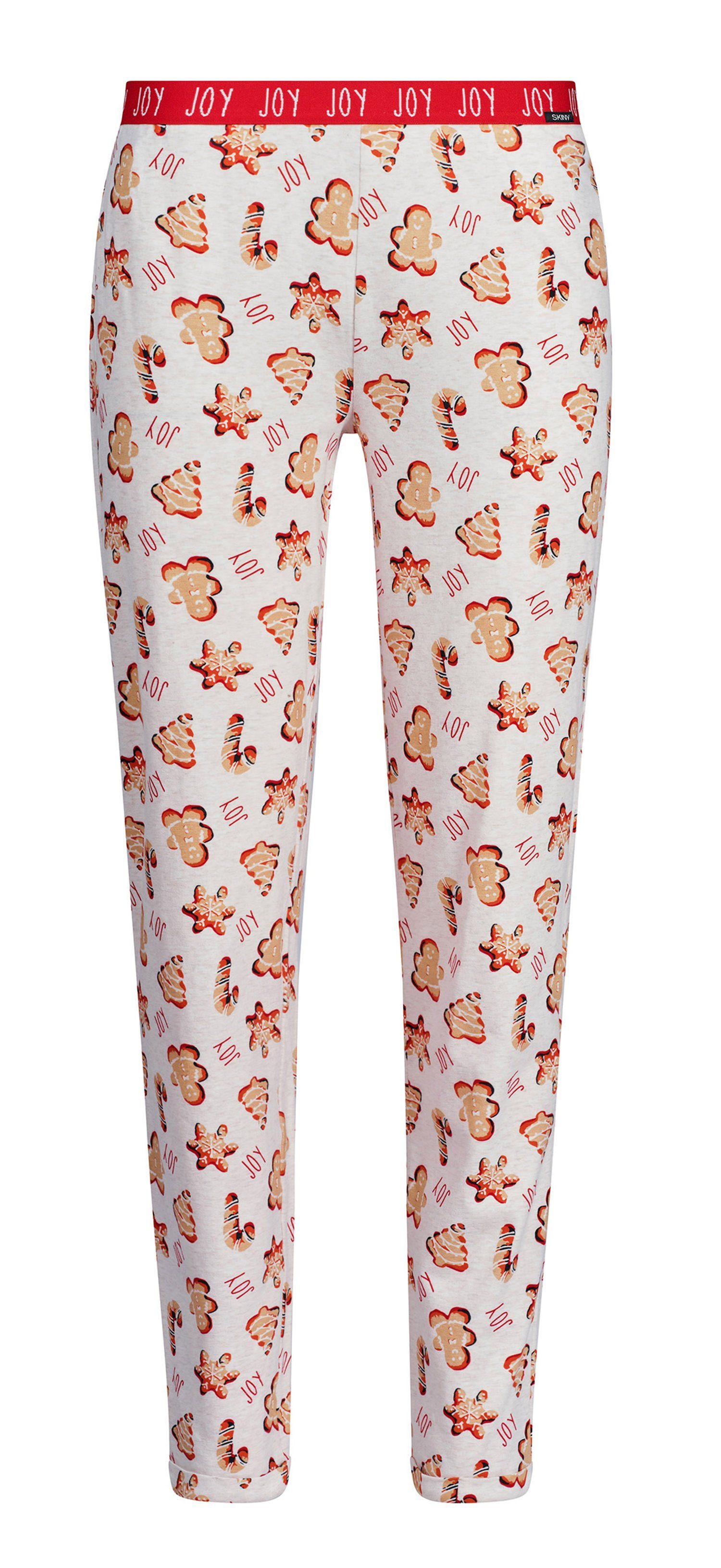 Damen Hose Modisches Skiny (1-tlg) Design Skiny Pyjamahose Pyjama