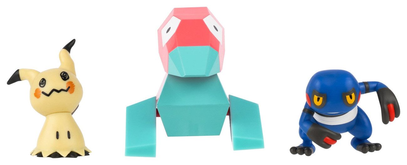 Jazwares Actionfigur Pokémon Battle Figure Actionfiguren 3er-Pack Mimigma, Porygon & Glibun