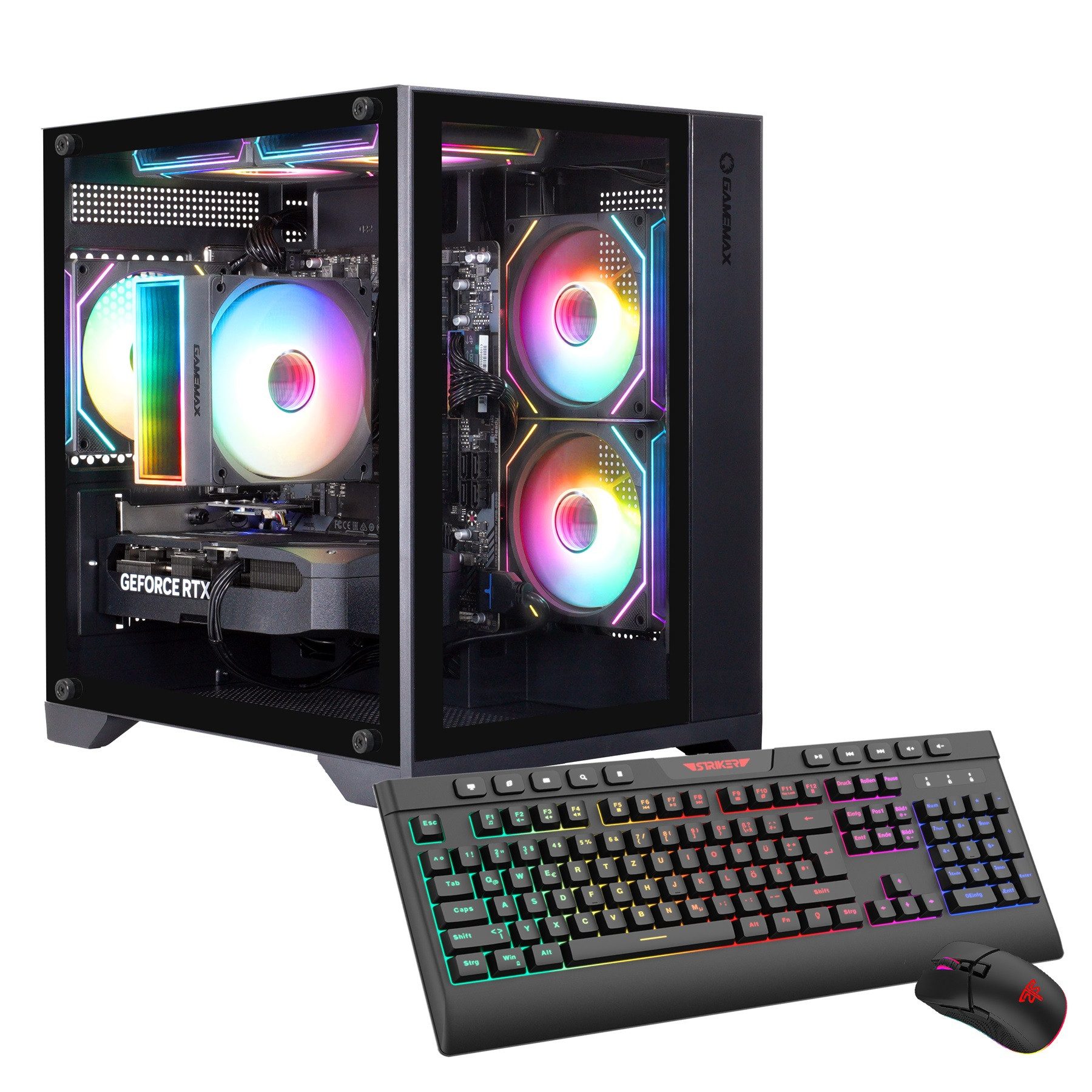 GAMEMAX Infinity Mini BK 7784 Intel Core i7 12700KF RTX 5070Ti 32GB 1TB SSD Gaming-PC (Intel® Core i7 12700KF, RTX 5070 Ti, 32 GB RAM, 1000 GB SSD, Luftkühlung aktiv, Windows 11)