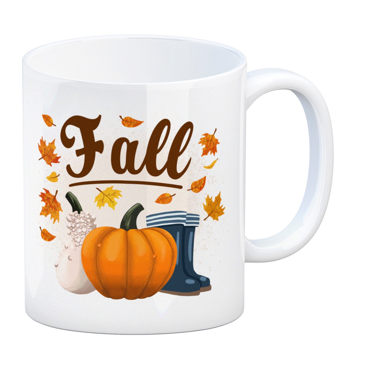 speecheese Tasse Fall Jahreszeit Herbst Kaffeebecher mit Kürbis und Laub