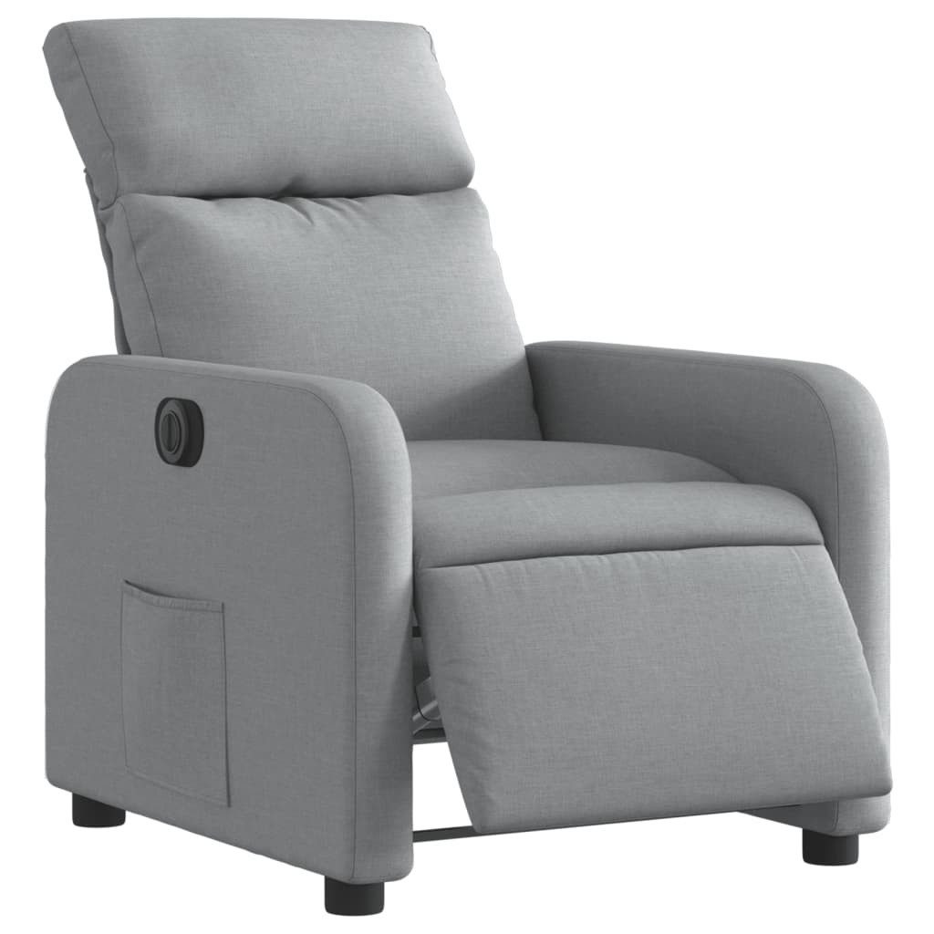 vidaXL Sessel Relaxsessel Elektrisch Hellgrau Stoff günstig online kaufen