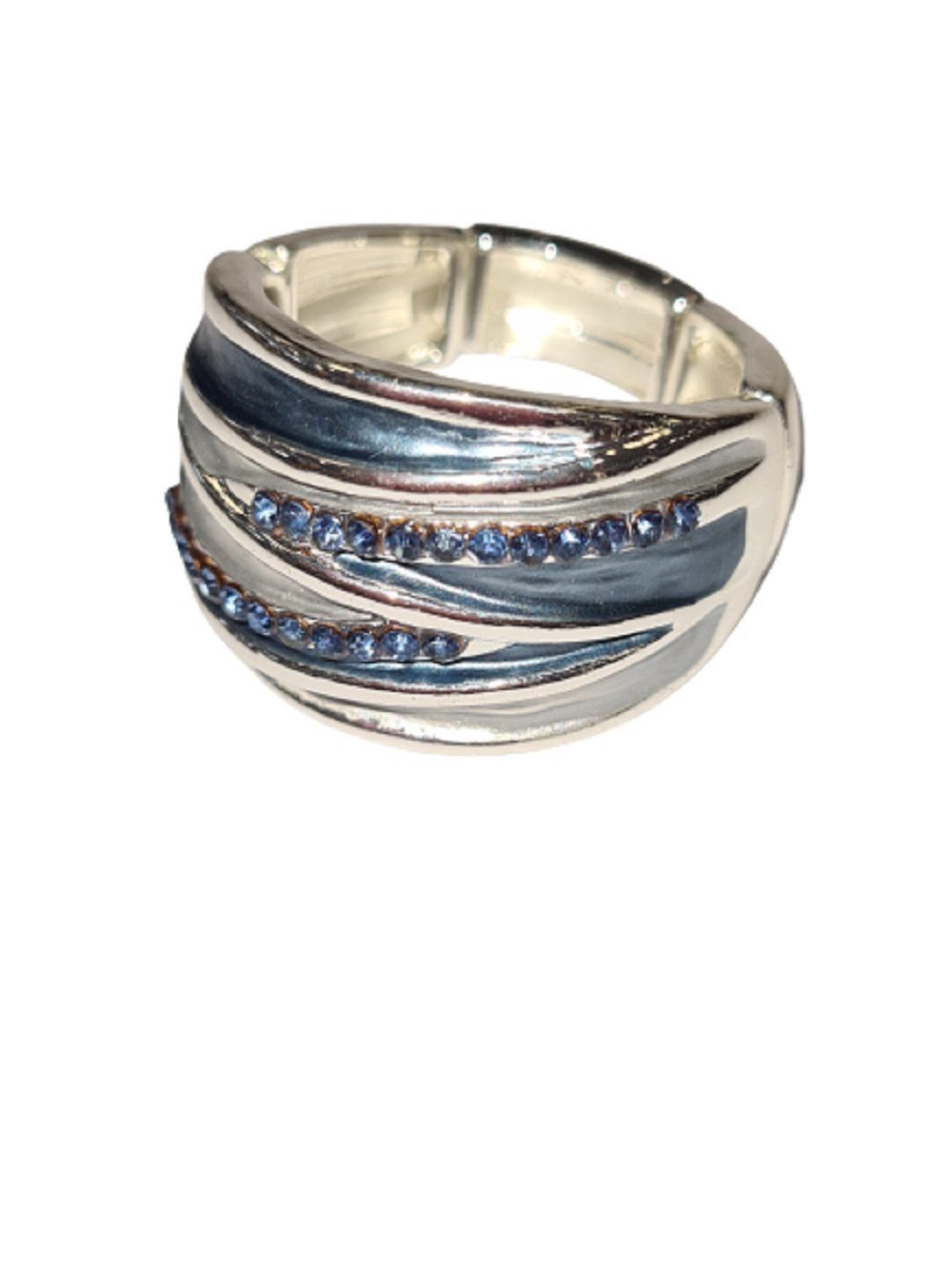Damen Schmuck Mein Style Fingerring elastischer Ring blau RM042 (1 Stück, 1-tlg., 1 Stück), elastischer Ring, antiallergisch