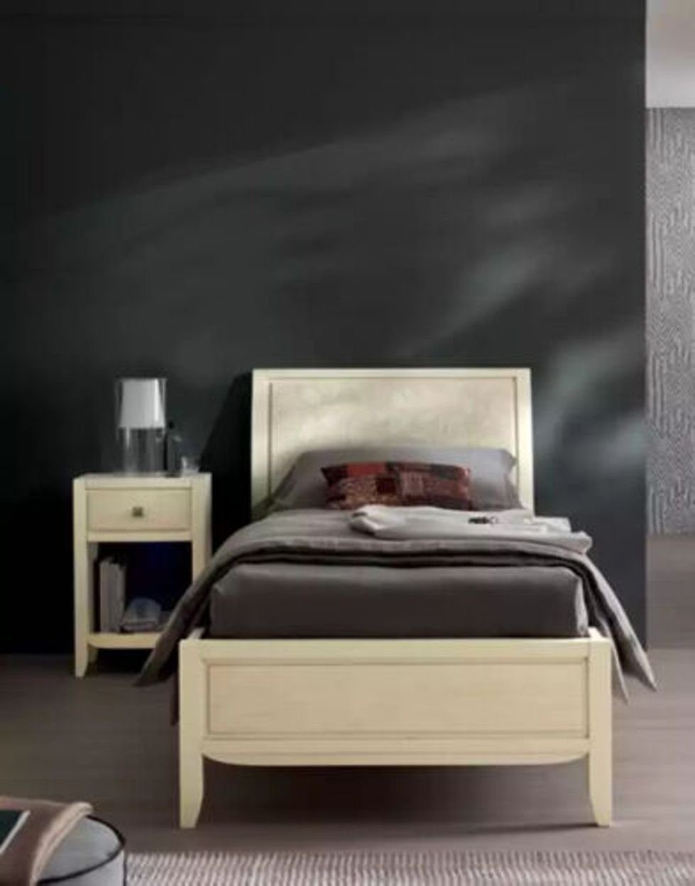 JVmoebel Schlafzimmer-Set Luxus Einrichtung Neu, Design Made Schlafzimmer Nachttisch + in Bett Set Italy Bett Nachttisch), (2-St