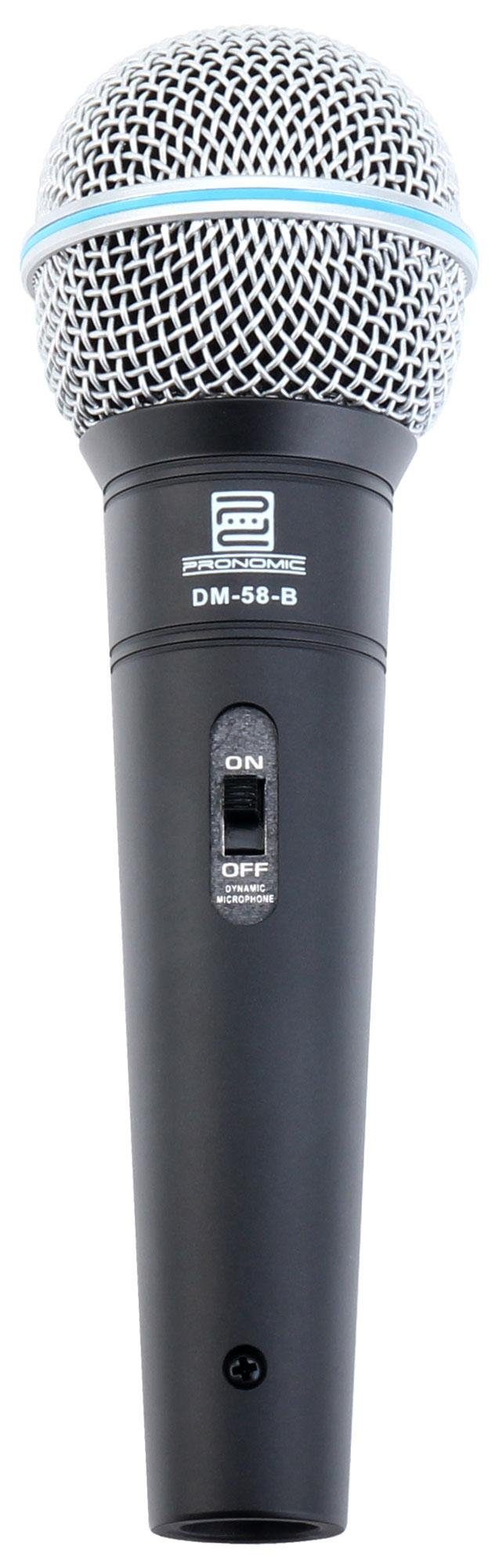 Pronomic Mikrofon DM-58-B Vocal Dynamisches-Mikrofon, inkl. Tasche, Klemme, Reduziergewinde