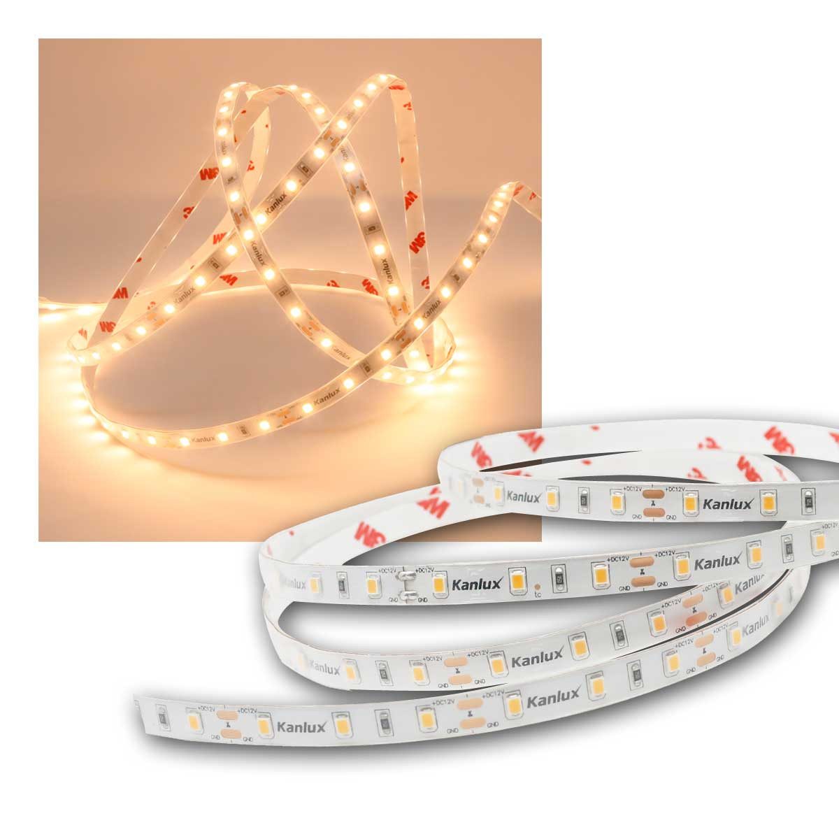 Kanlux LED-Streifen LED Streifen 5m 60 LED/m warmweiß 12V IP65 Ra90