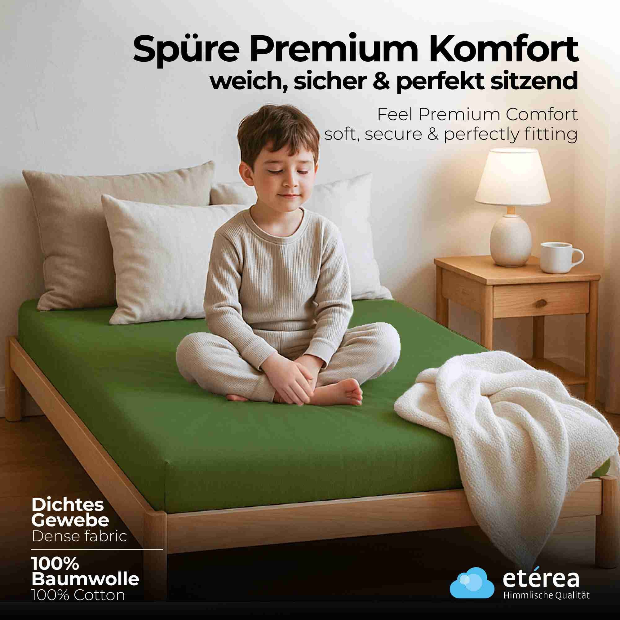 etérea Himmlische Qualität Spannbettlaken etérea Comfort Jersey Spannbettlaken, Jersey, Gummizug: rundum, (1 Stück)