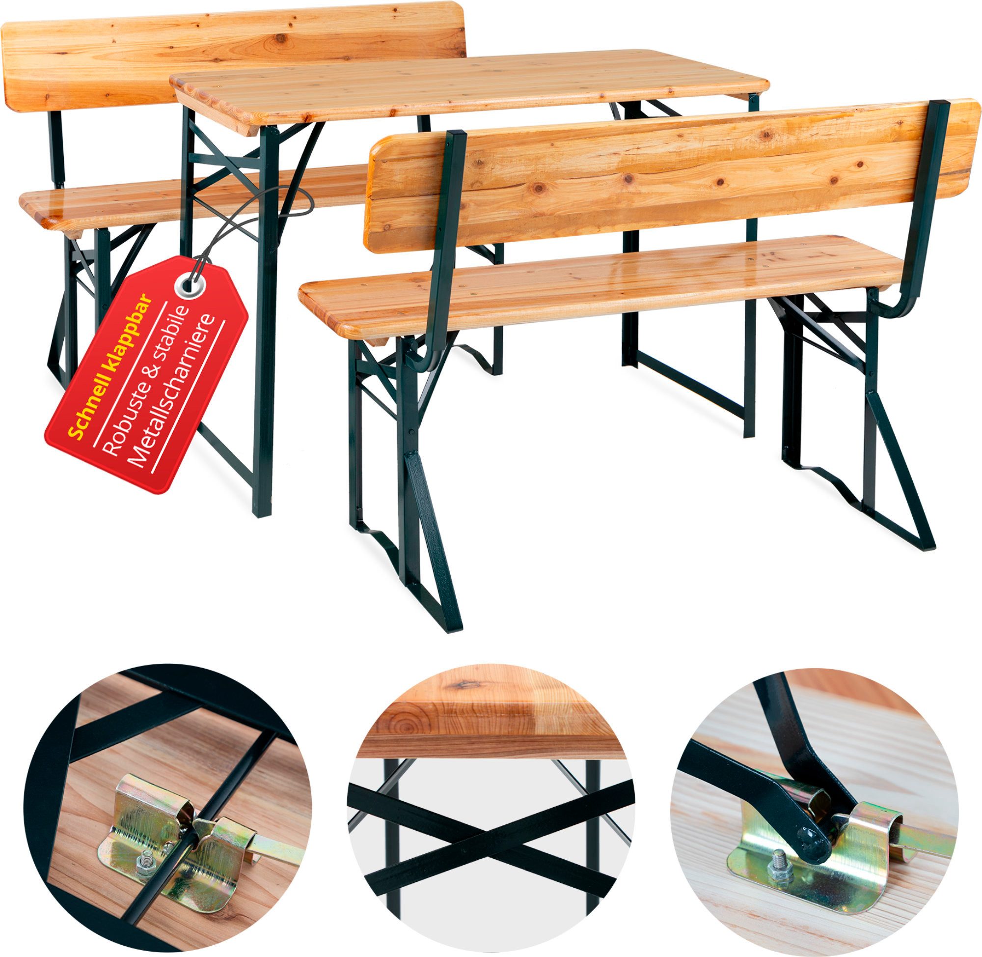 Stagecaptain Bierzeltgarnitur Hirschgarten BB-119 Sitzgarnitur mit Lehne 11 günstig online kaufen