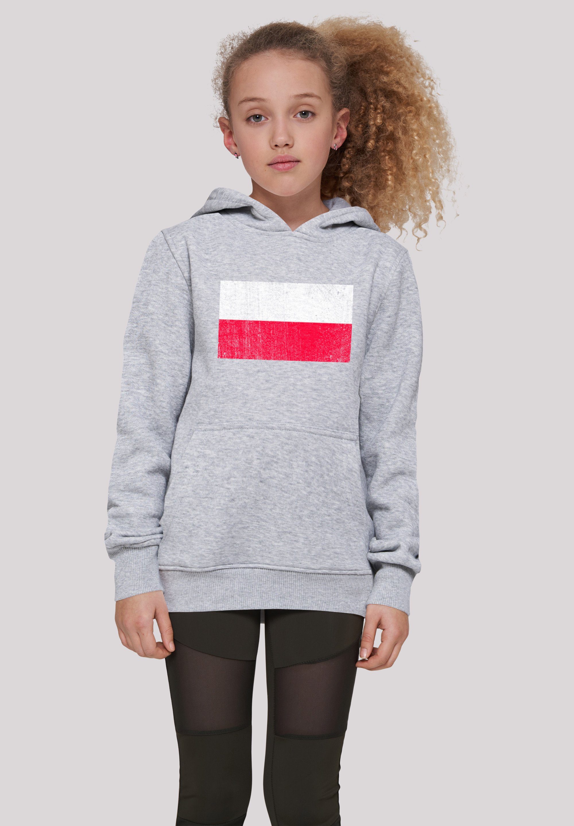 und Polen 145/152 145 Größe Das cm trägt F4NT4STIC Kapuzenpullover groß ist Print, distressed Model Poland Flagge