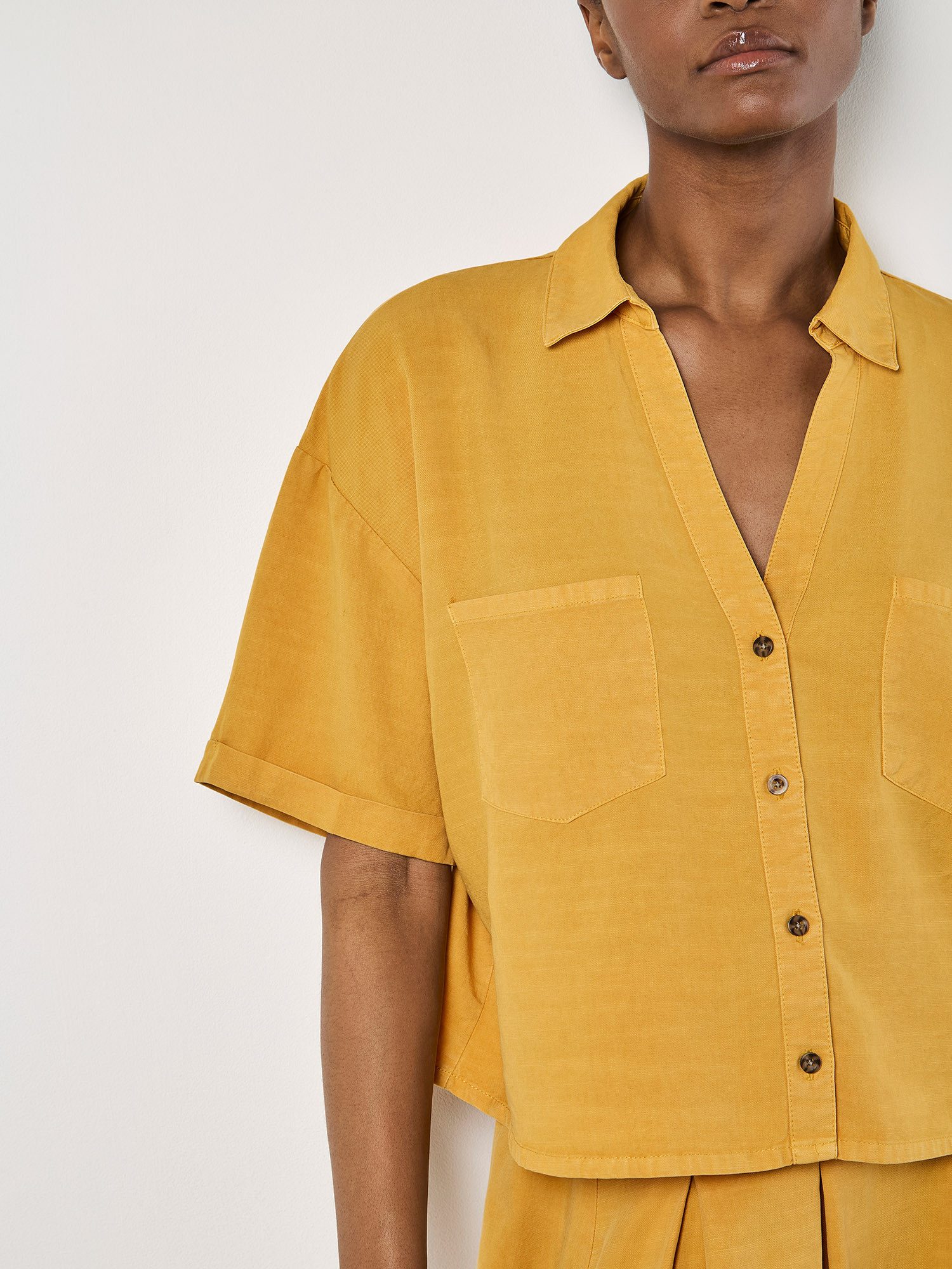 Apricot Hemdbluse Gekürztes Hemd, mit offenem günstig online kaufen