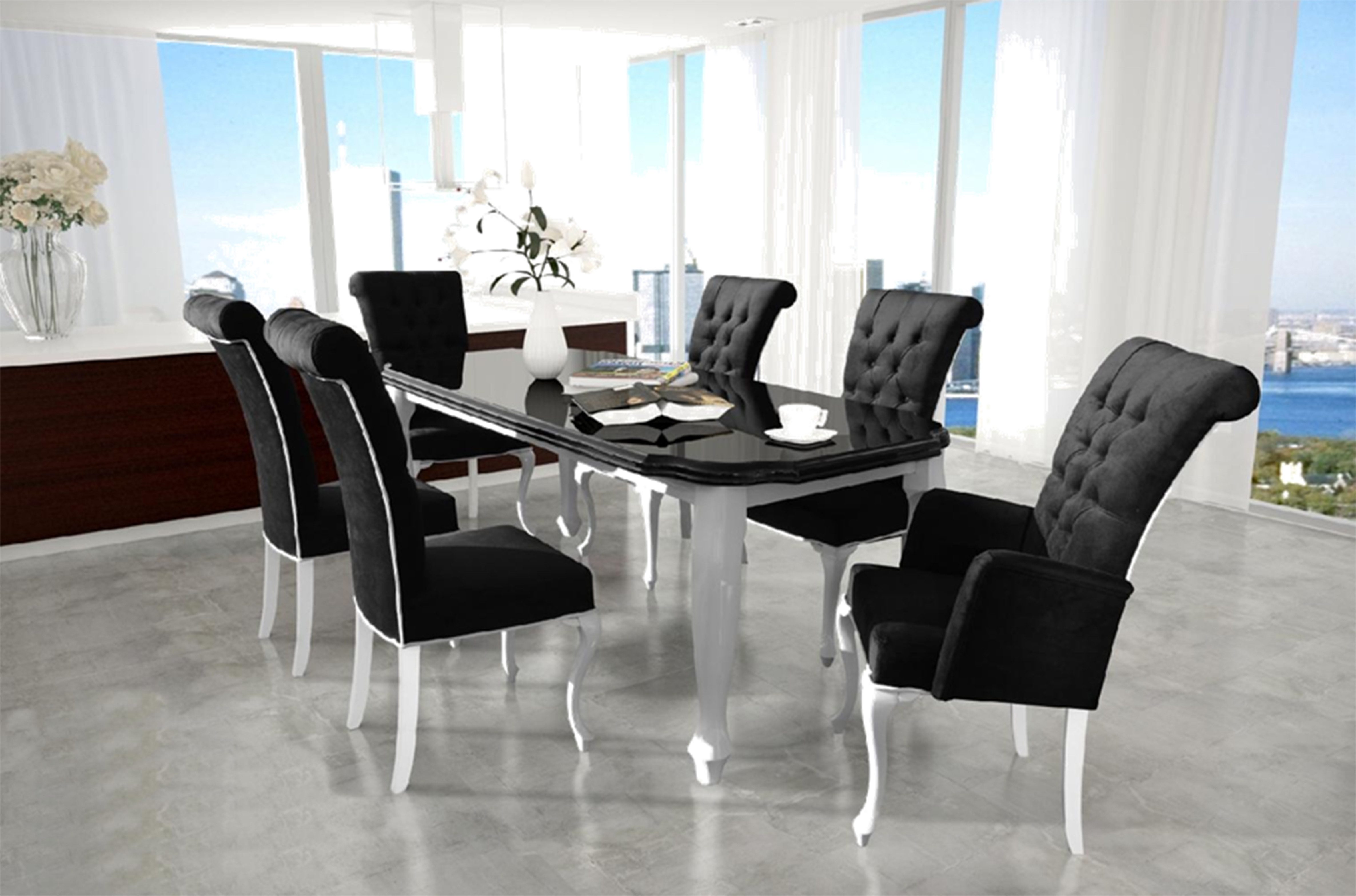 Xlmoebel Sitzgruppe 6x Stuhl Chesterfield Design Polsterstühle Sitzlehne Textil Set Ralf, Hergestellt in Europa