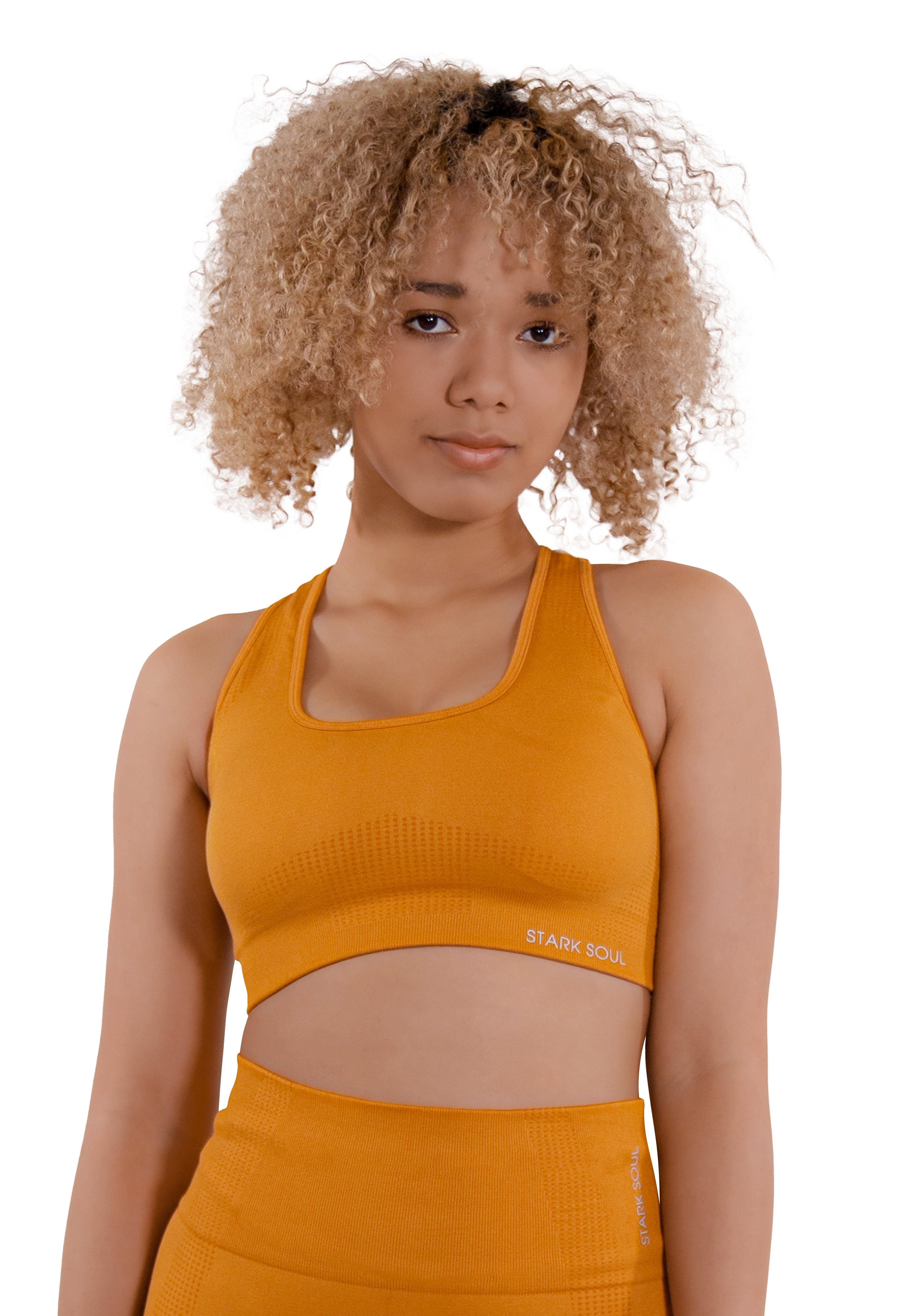 Stark Soul® Sporttop Sport Bra "reflect" Racerback, herausnehmbare Cups - Sport BH Sundial