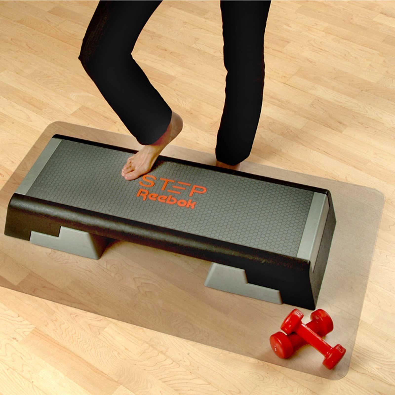 etm Bodenmatte Unterlegmatte für Fitnessgeräte, 7 Größen, Bodenschutzmatte, halbtransparent