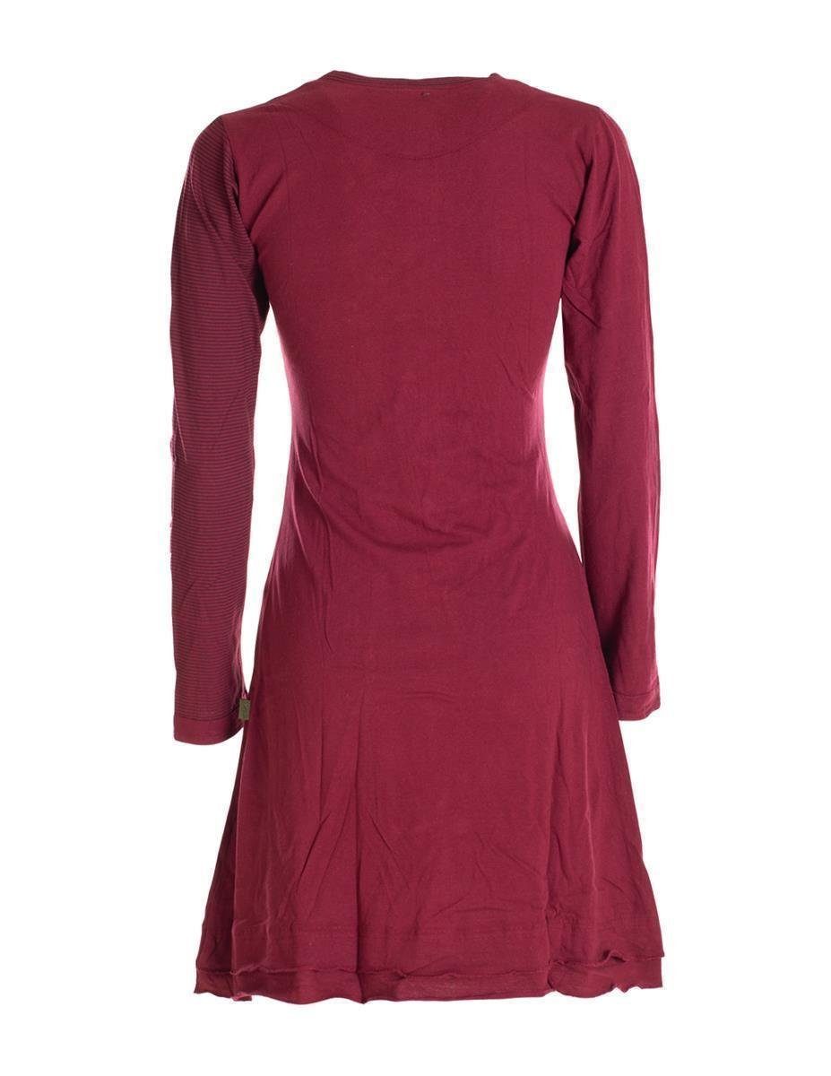 Vishes Jerseykleid Asymmetrisches Langarm Damen Baumwoll-Keid Shirt-Kleid Ethno, Elfen Style, Sweat-Kleid