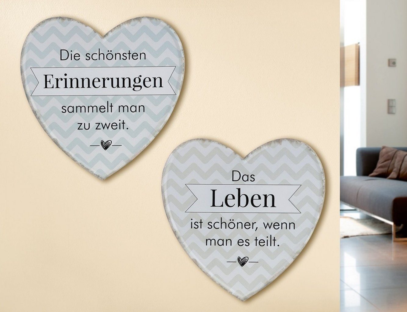 GILDE Wandbild, Familie, Tolles Metallschild Modell Das Leben... Material Metall Mass