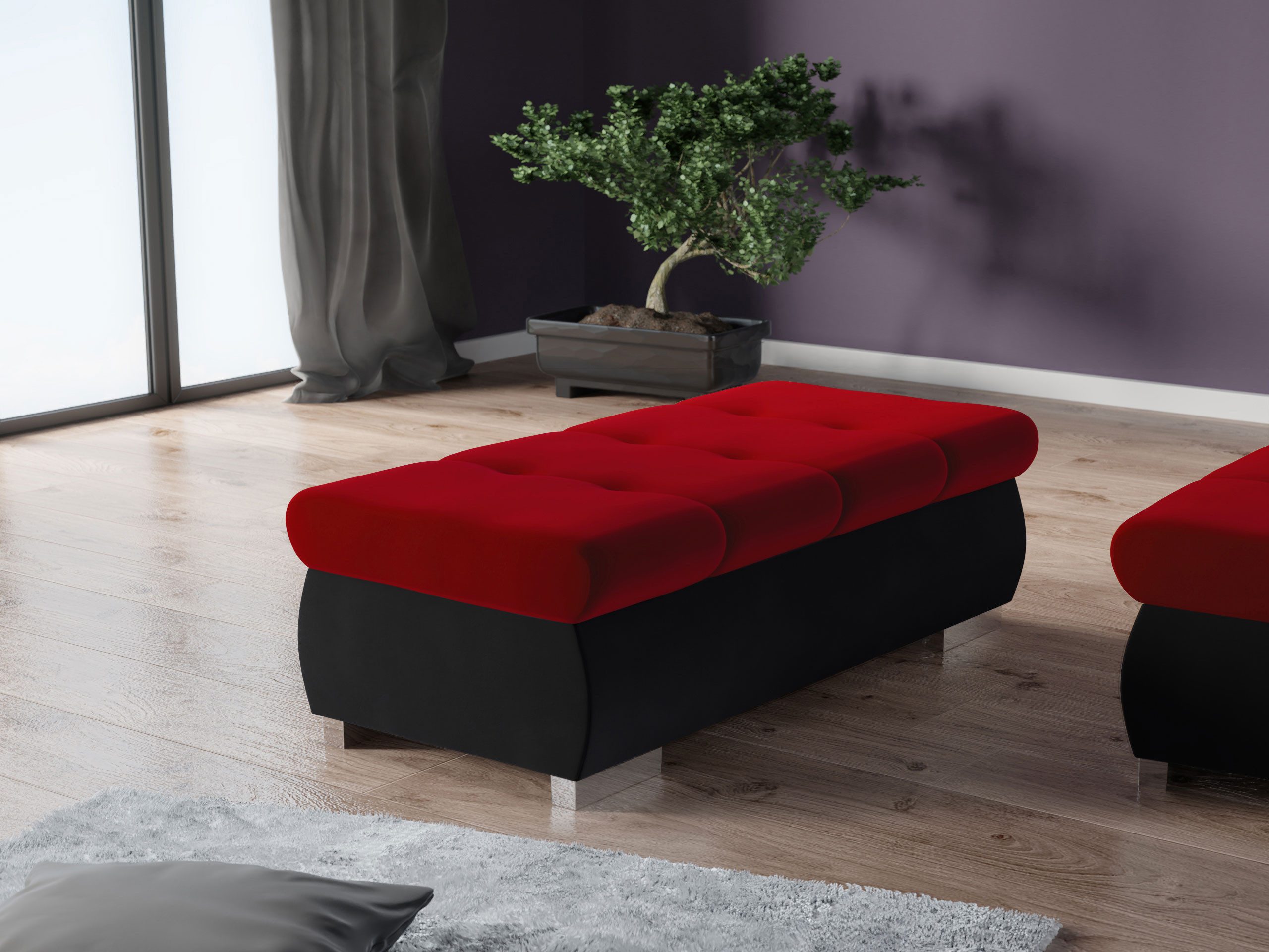 MIRJAN24 Polsterhocker Orkan Groß, Holzkonstruktion, 120x60x39 günstig online kaufen